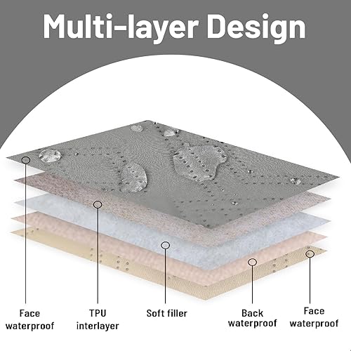 Miniatura 5 de LPMOERA Funda de sofá reversible impermeable para perros, lavable, protector de muebles para niños, color gris claro, 68 x 82 pulgadas (paquete de 1)