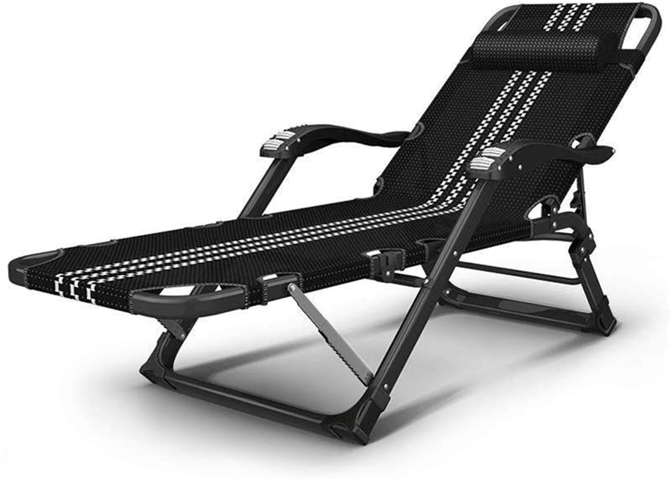 Chaise longue extérieure intérieure inclinable, transat de plage léger et lit de camping pliant