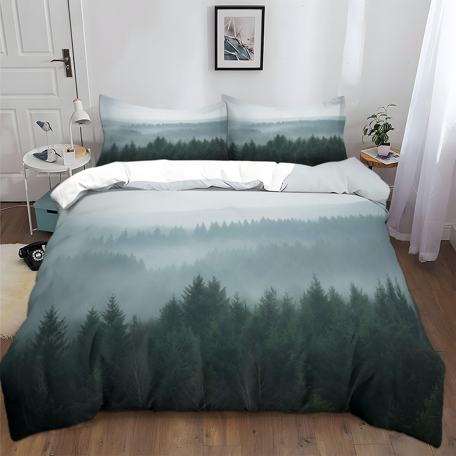 Housse de couette jungle 240x260 cm durable et douce en polycoton de qualité supérieure