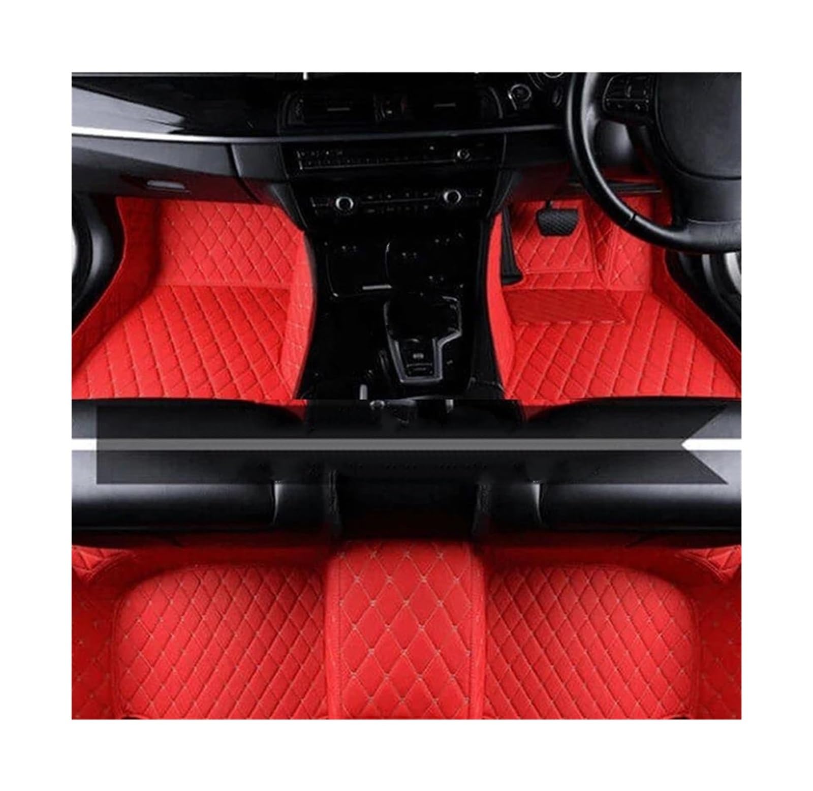 Tapis de sol de voiture en cuir pour Mitsubishi Outlander PHEV 2022-2023 RHD Racing Red
