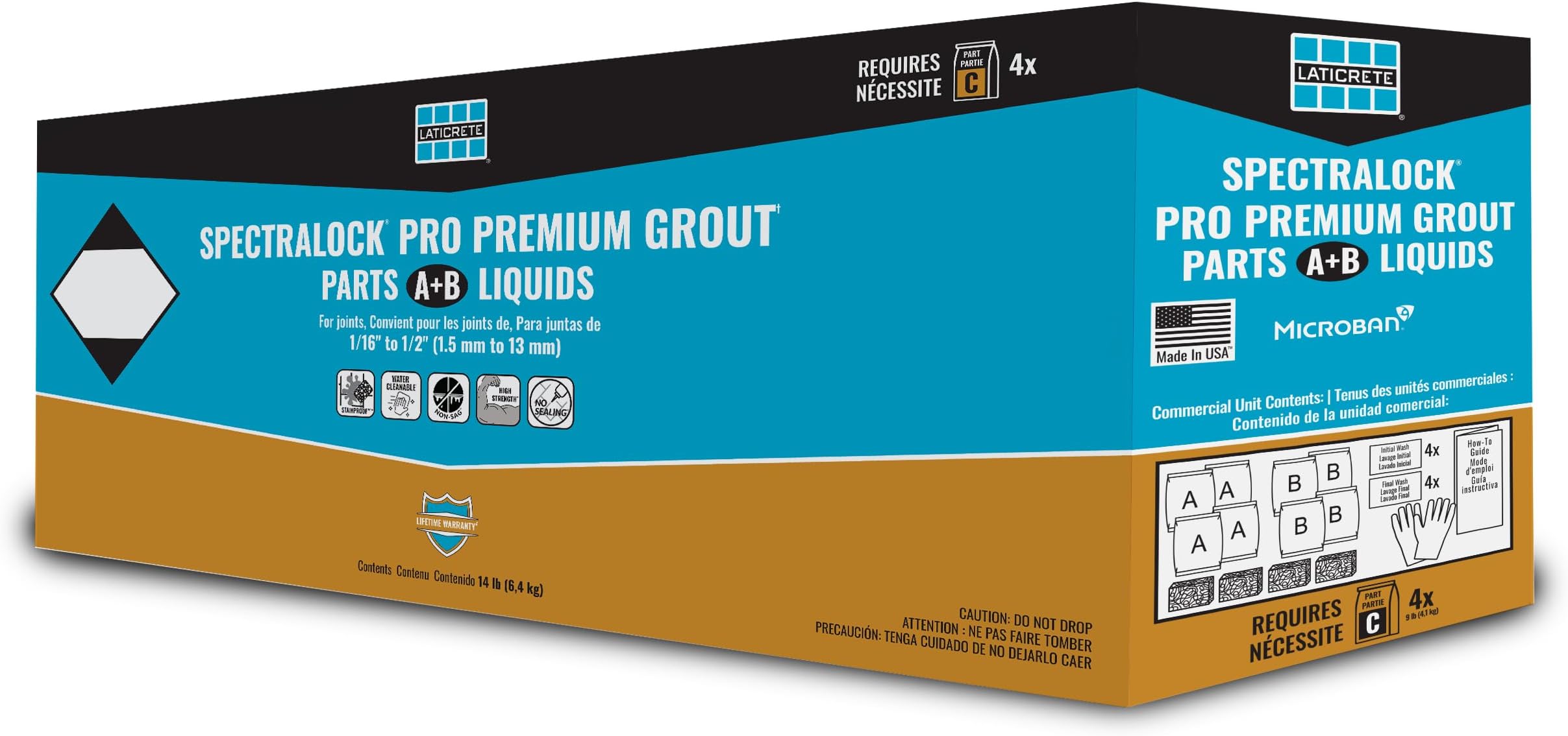 SPECTRALOCK PRO Premium® Durable Stain Proof High Performance East to Use Non Sag Epoxy Tile Grout Commercial Parts A&B