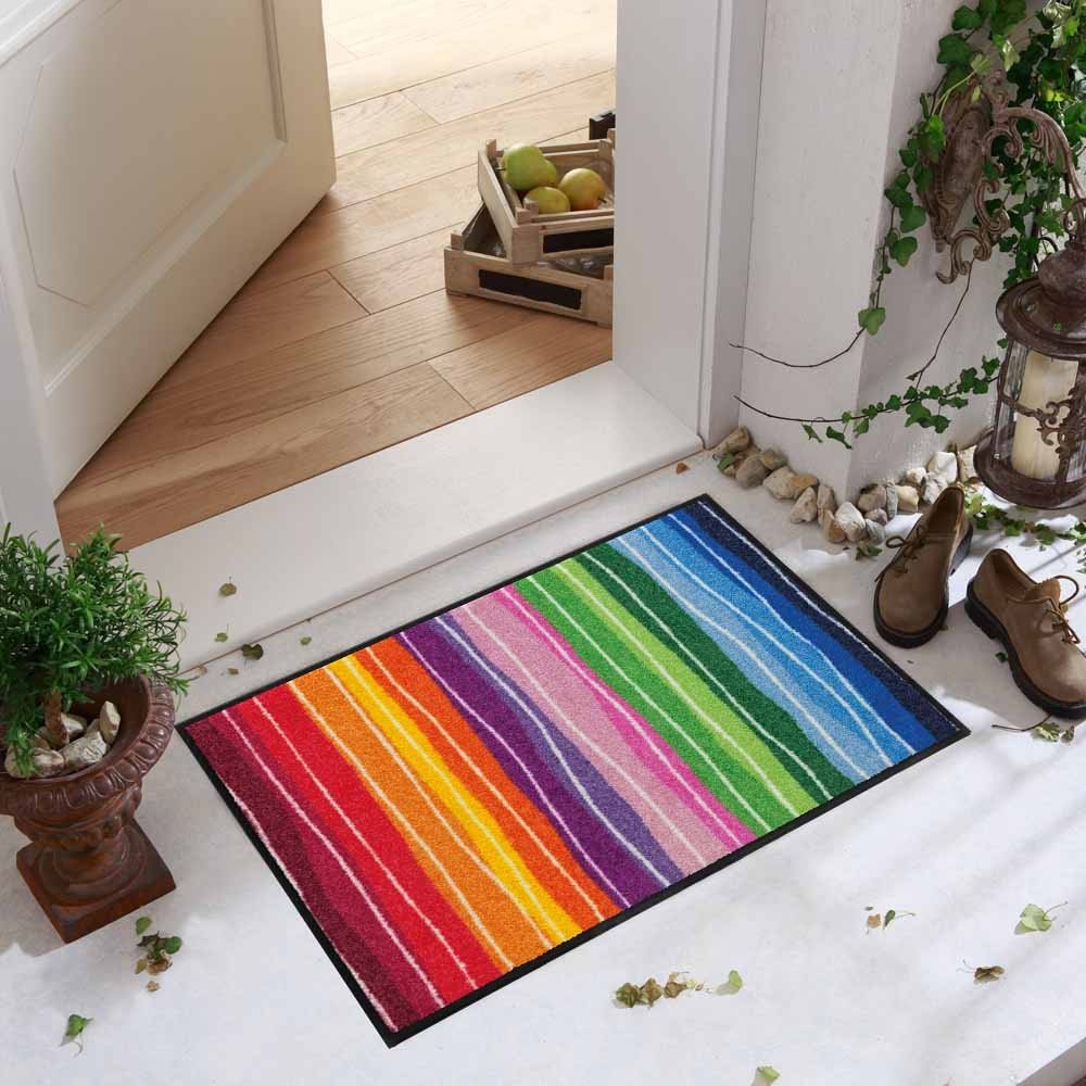Salonloewe Fußmatte Wavy Lines Streifen Bunt 50x75 cm
