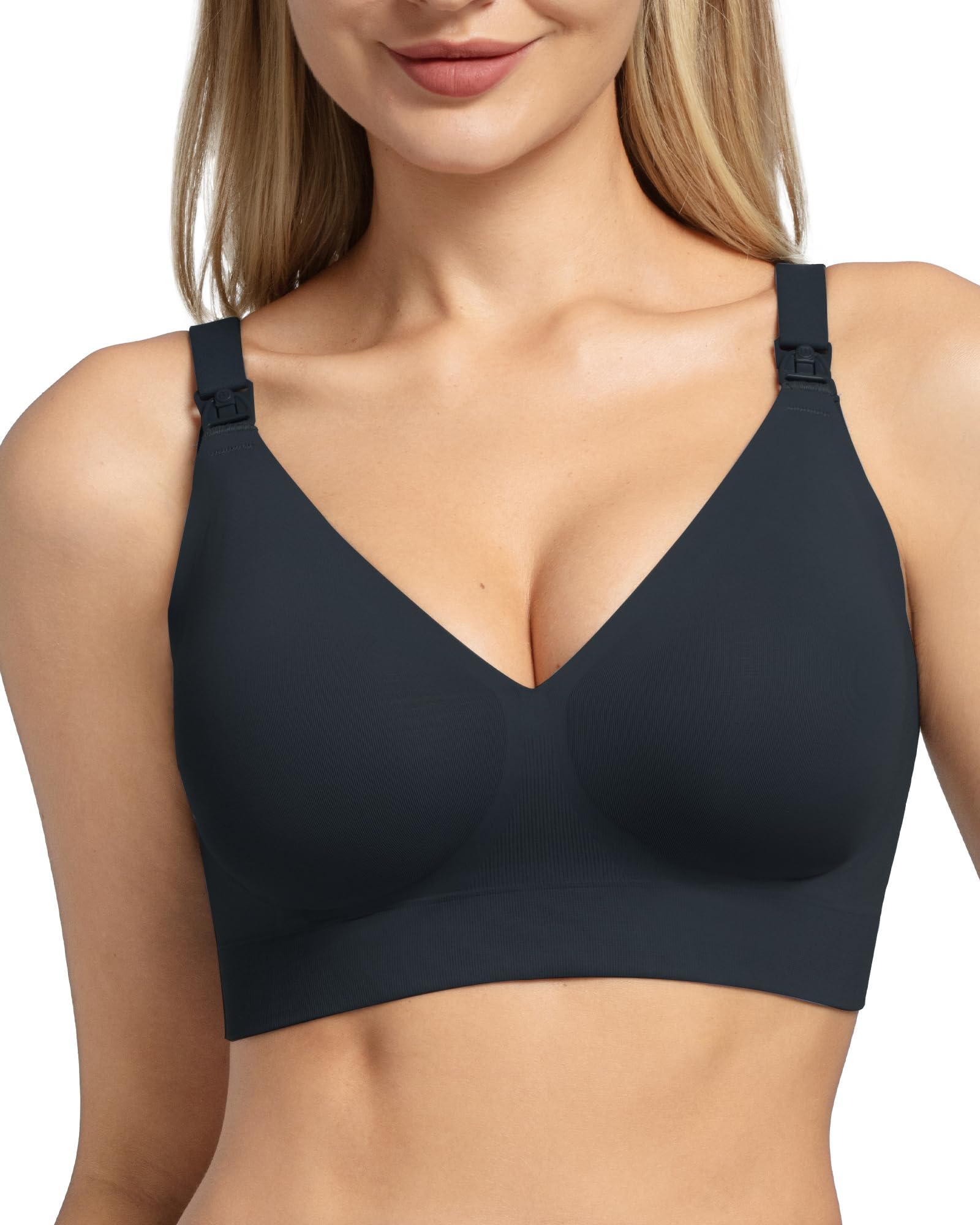 momcozy Sujetador Lactancia CoolFit, Brasier de Maternidad para Amamantar, Jelly Strip Sujetadores sin Aros, Ultra Elásticos y sin Costuras