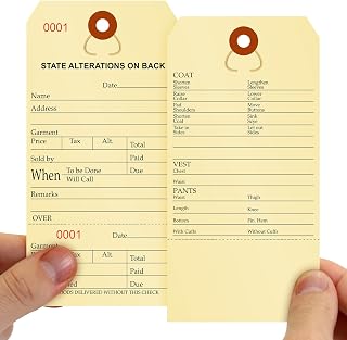 SmartSign Numbered Alteration Tags | 3.125" x 6.25" Manila Stock, Pack of 500