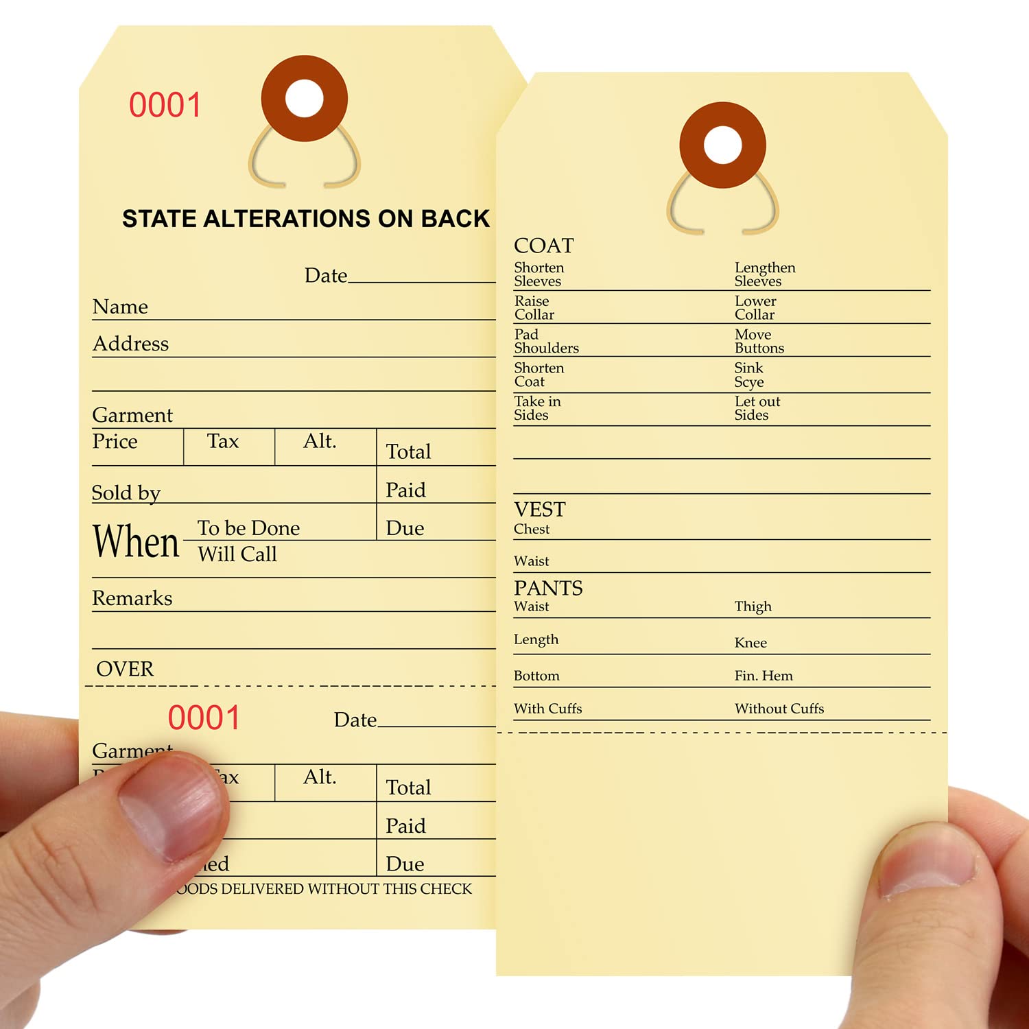 SmartSign Numbered Alteration Tags | 3.125" x 6.25" Manila Stock, Pack of 500