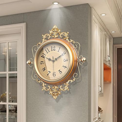 Miniatura 6 de KEQAM Relojes de pared grandes vintage con cubierta de vidrio, reloj de pared digital retro que funciona con pilas para sala de estar, dormitorio,