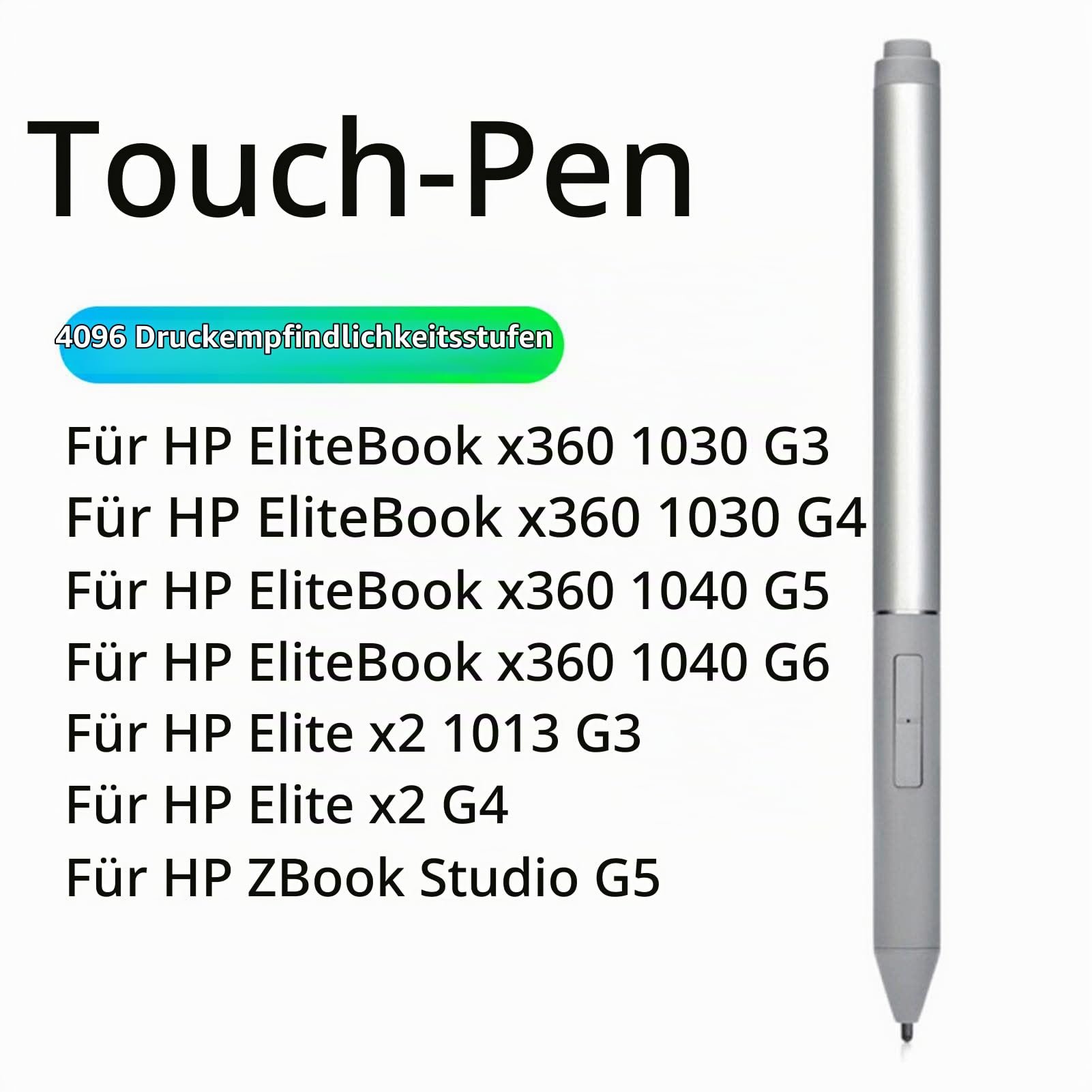 Active Pen für Elitebook für Zbook X360 1030 G3 1040, Stylus Pen Touchscreen Pen Digital Drawing Stylus 4096 Pressure Sensing Type C, für G4 G5 G6 für Dragonfly