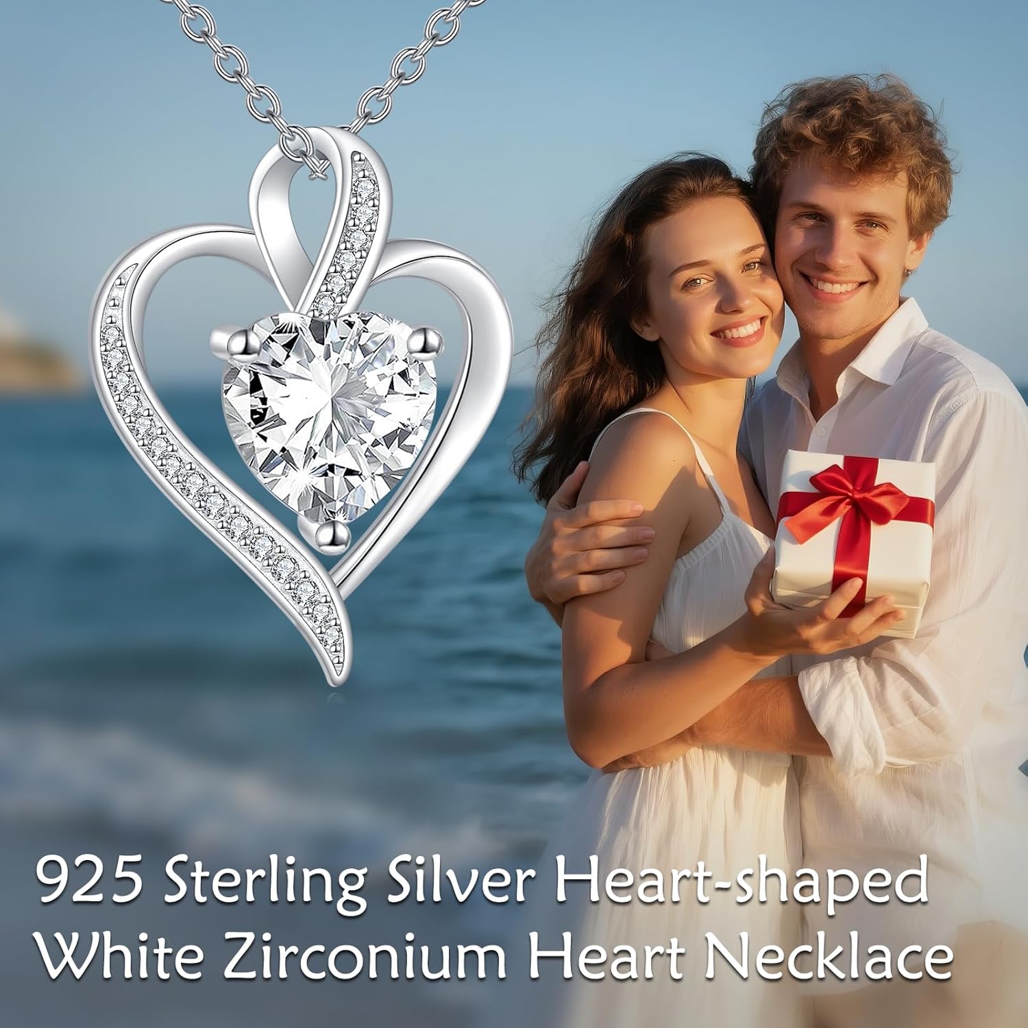 LUHE Heart Necklace for Women Sterling Silver Heart Pendant Necklace Love Jewelry Gifts for Women - Image 6