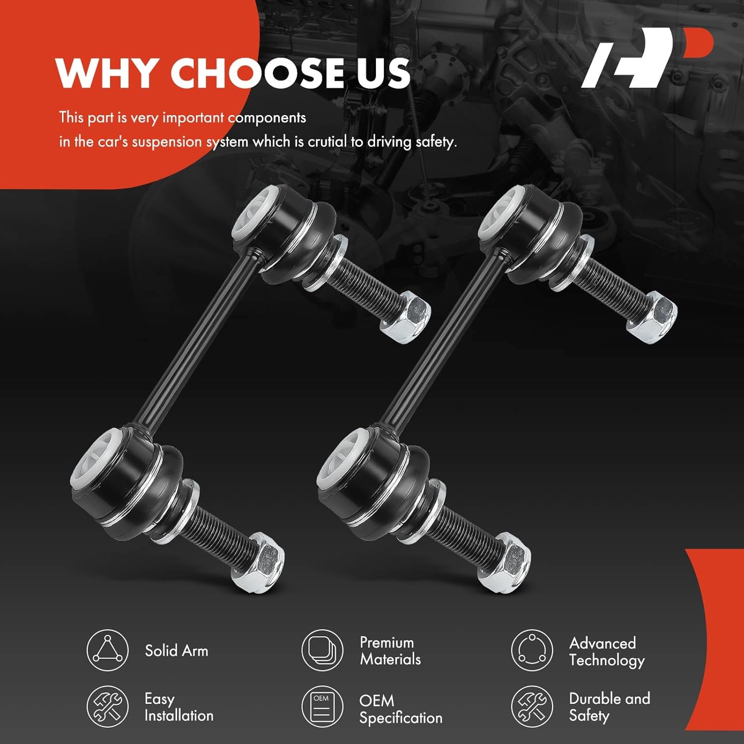 A-Premium 2 x Rear Sway Bar Links Stabilizer Bar Links, Compatible with Ford Fusion 13-20, Edge & Mustang 15-22, Police Responder Hybrid & SSV Plug-In Hybrid 19-20, Lincoln MKZ 13-20, MKX 16-18