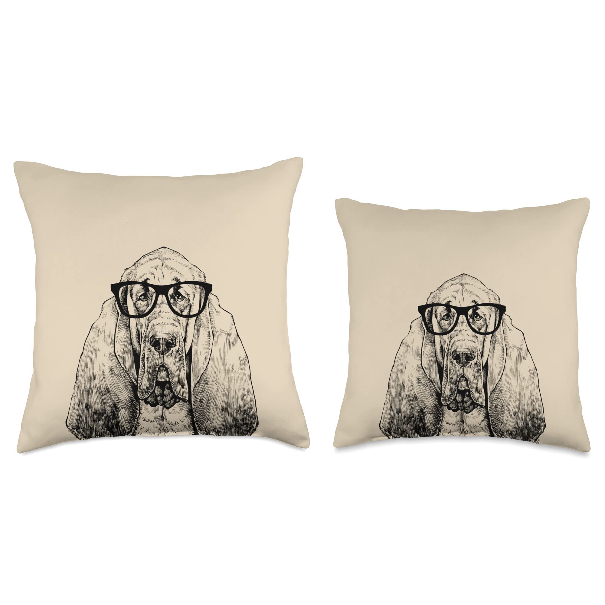 dog with glasses pillow