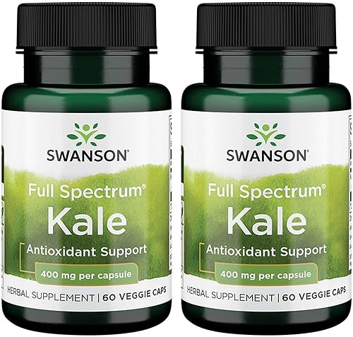 Swanson Full Spectrum Kale 400 mg 60 cápsulas vegetales (paquete de 2)