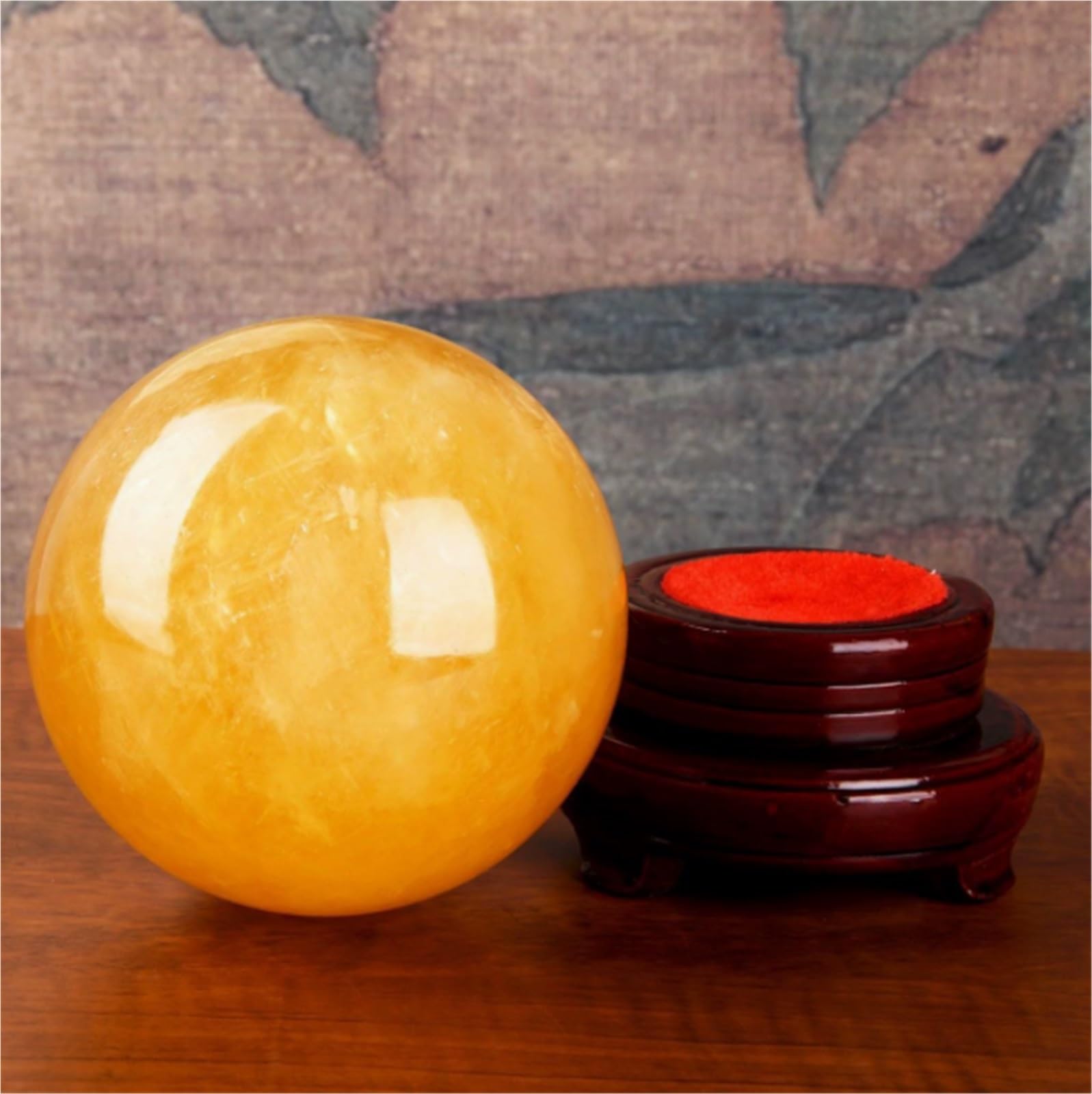 Boule Cristal Boule De Calcite Naturelle, Ornements, Statue Sphère en Pierre Polie, Souvenirs Décoration for La Maison Décoration Maison(10cm)