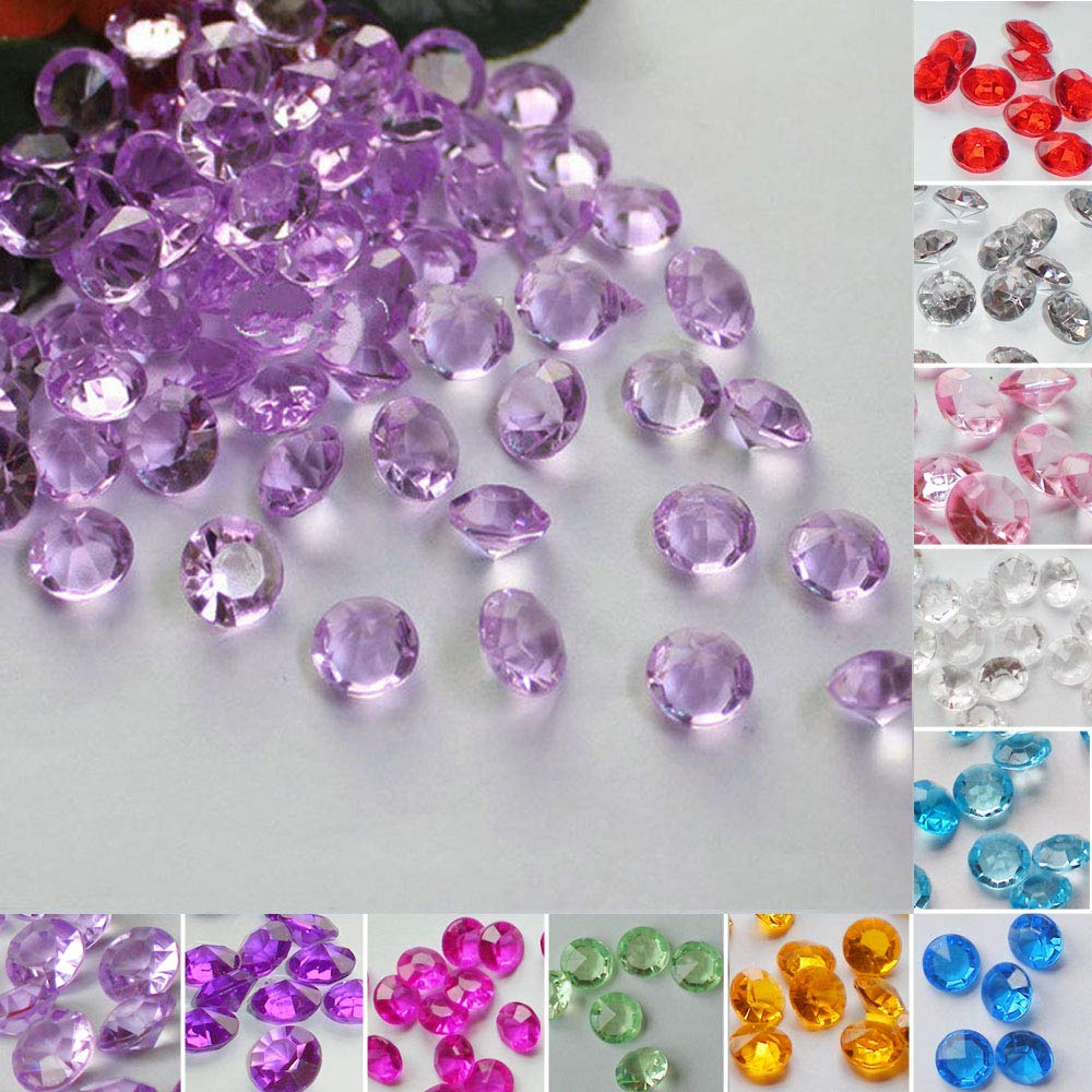 Time to Sparkle 300 10MM Scatter Diamonds Table Crystals Acrylic Confetti Wedding Party (Light Purple)