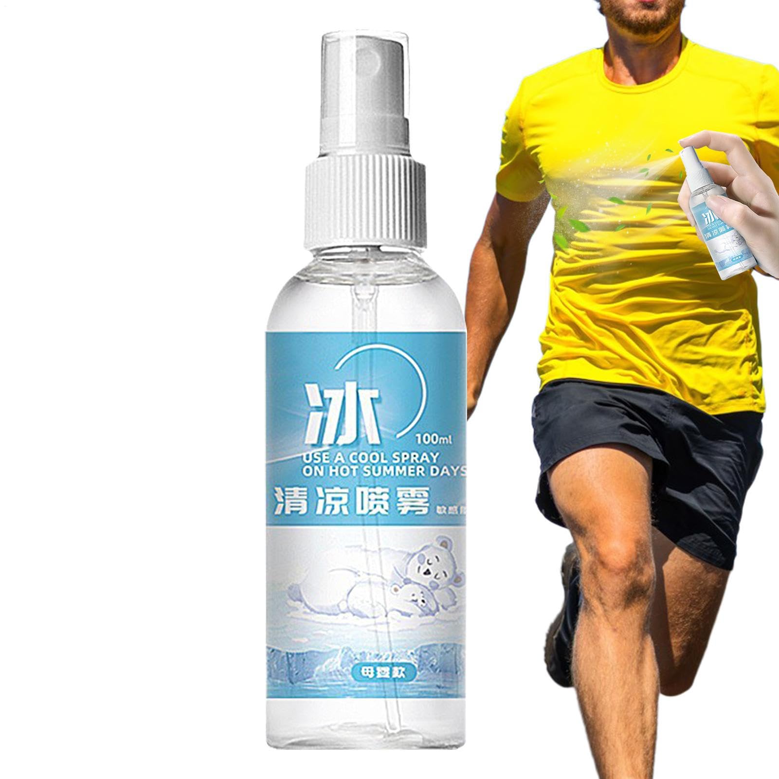 Spray chłodzący do ciała, naturalna mgiełka miętowa do szybkiego chłodzenia, 100 ml przenośne urządzenia chłodzące dla rodziny, na kemping, wędrówki, wycieczki, sport