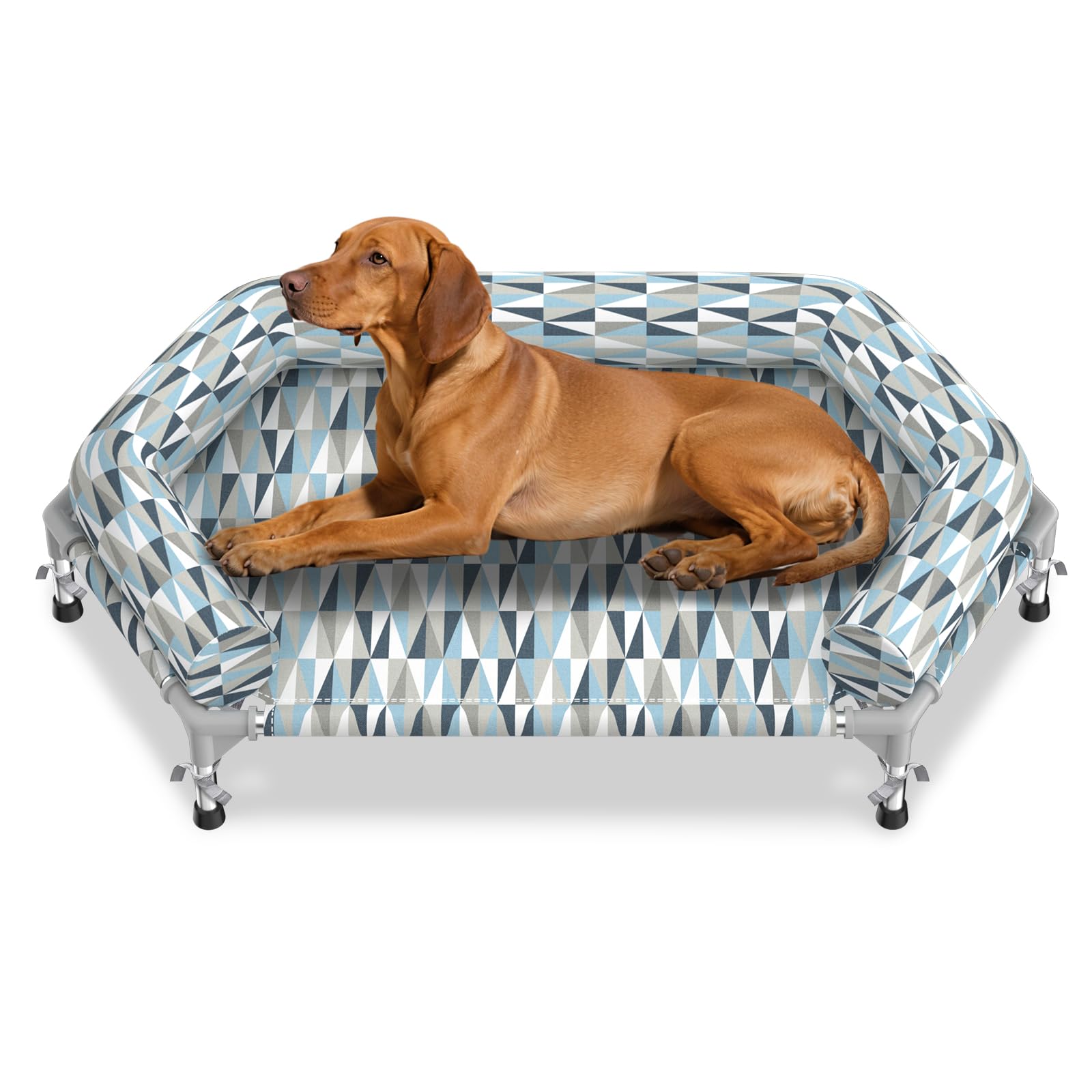 View 1 of [SOLD FOR PARTS] Pyowmgd Elevated Dog Bed with U-Shaped Bolster - Medium
