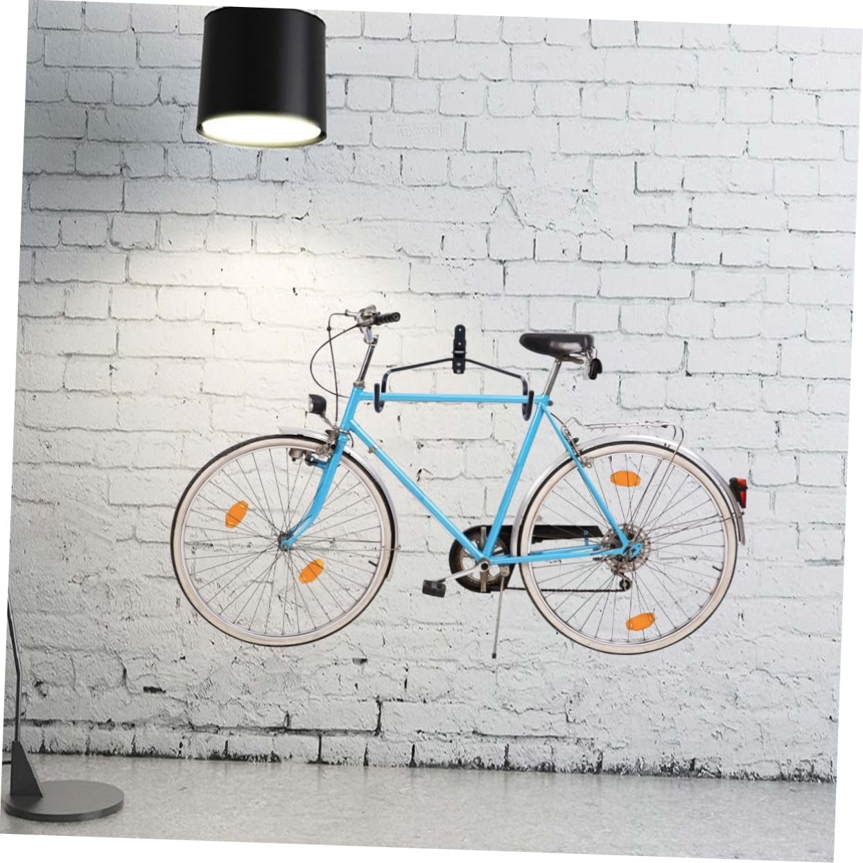 Kisangel Crochet Mural pour Vélo Réglable Noir, Lot de 2, Acier Caoutchouc
