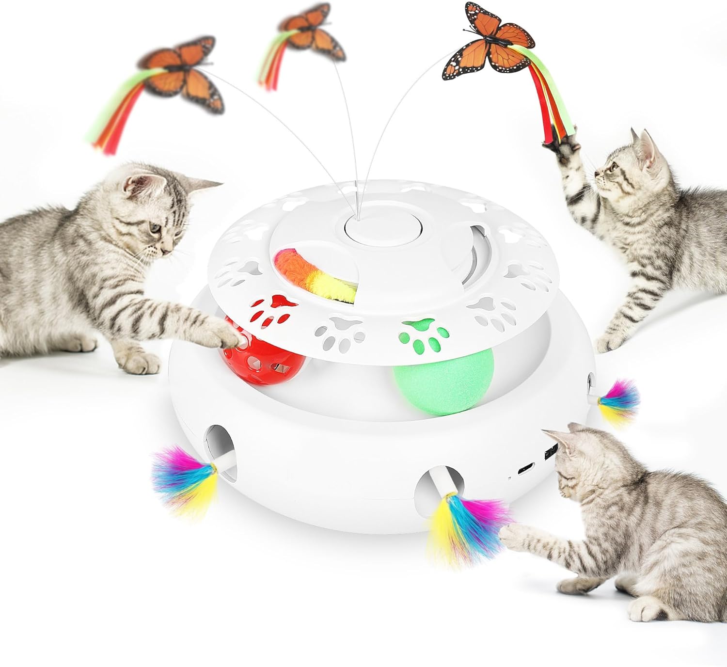LOiold Cat Toy 4in1 Indoor Automatic Interactive Toy for Kittens