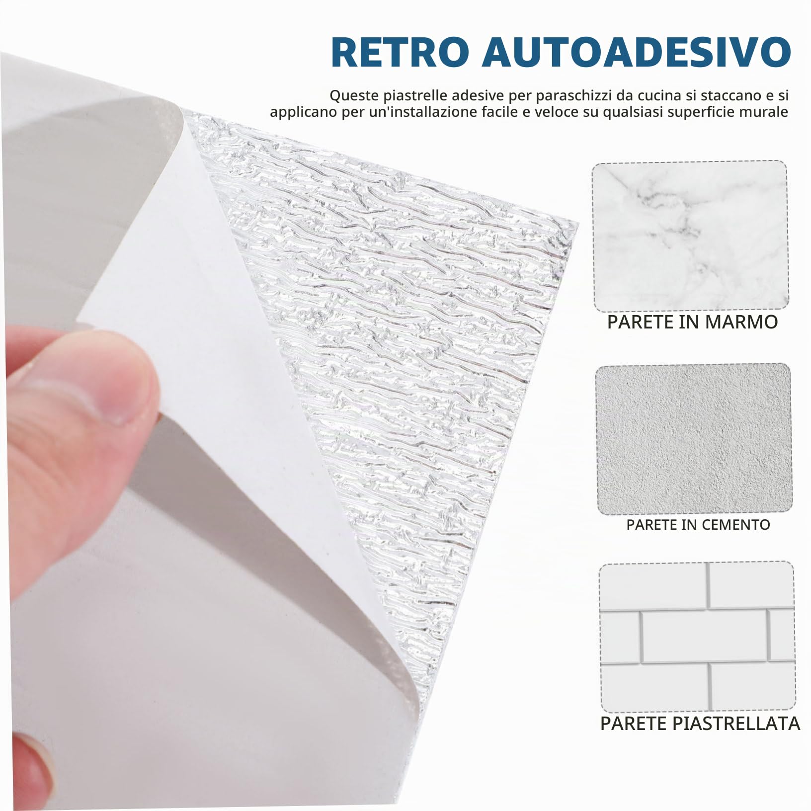 20 Pannelli Murali Impermeabili in Schiuma Xpe Autoadesivi Adesivi Per Piastrelle Bagno E Cucina Effetto Marmo Decorazione Per Parete Doccia E Rivestimento Adesivo