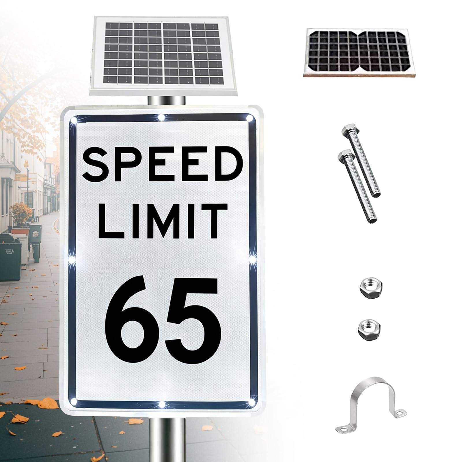 18"X 24"Solar Active Traffic Sign, Road Traffic Warning Sign