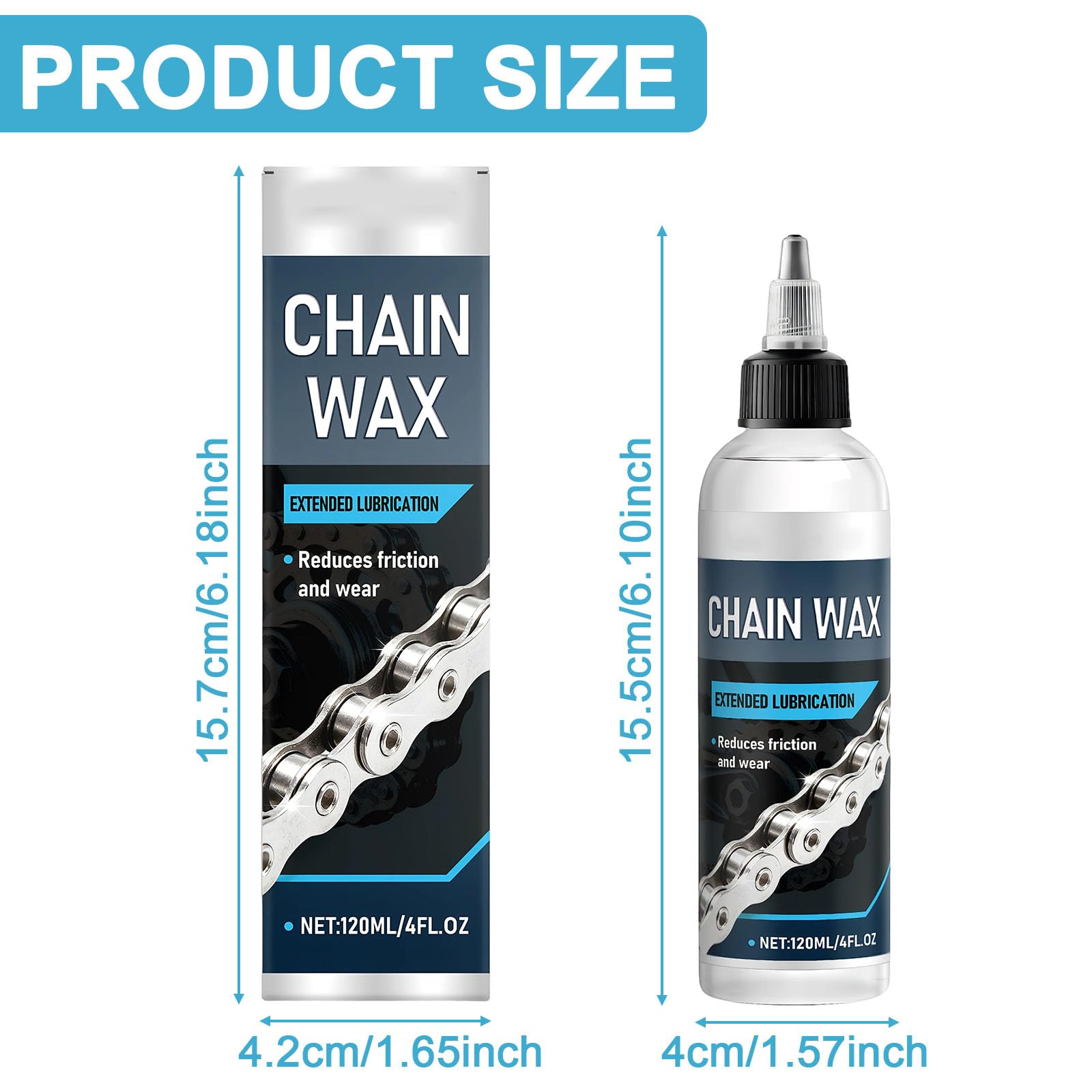 Olej do łańcuchów rowerowych, 120 ml, wosk do łańcucha, redukuje zużycie i tarcie, jakość premium, wosk do łańcuchów rowerowych, nadaje się do rowerów elektrycznych, rowerów górskich