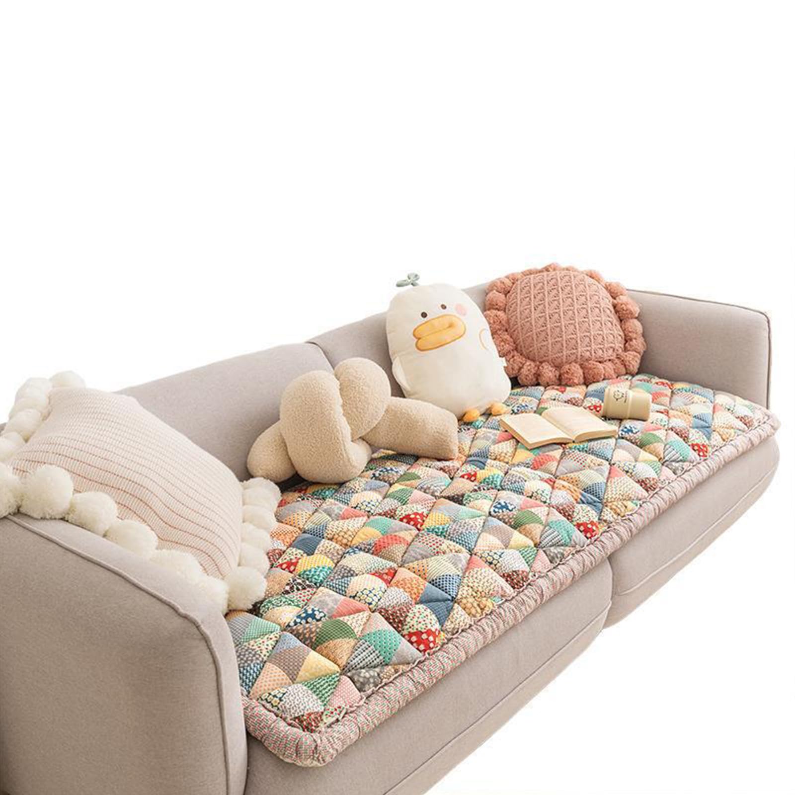 Zabawny puszysty pokrowiec na kanapę bawełniany ochraniacz psa dla właścicieli zwierząt domowych elegancki design ogrodowy 60 x 160 cm poduszka na okno wykuszowe miękka i pokrowiec na meble