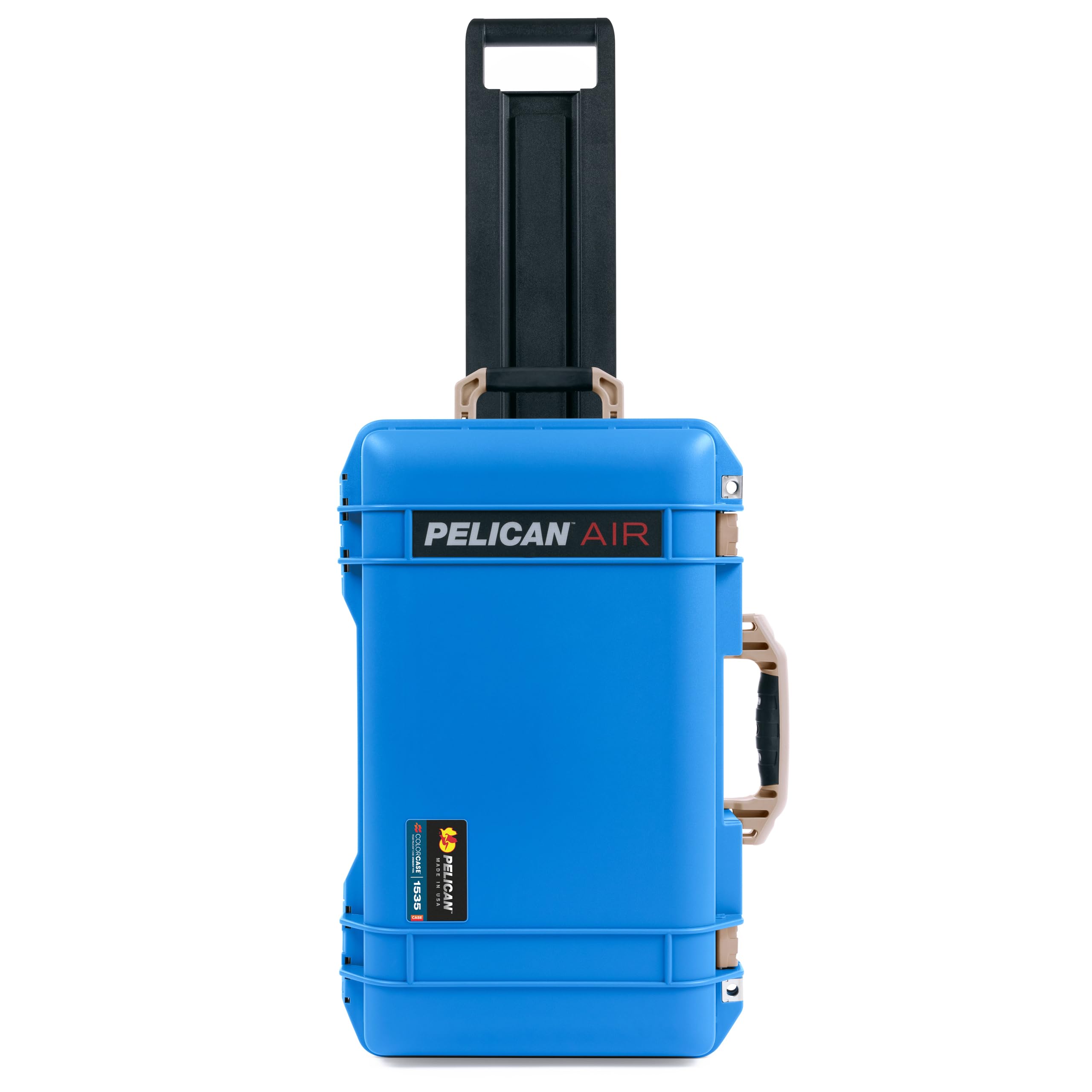 Electric Blue Pelican 1535 Air Carry-on Case - Comes empty - Desert Tan Handles &amp; Latches.