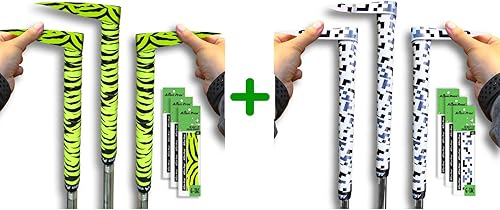 ALIEN PROS Paquete de 6 cintas de envoltura de agarre de golf Neon Tiger & Tetris Mix - ReGrip en 1 minuto