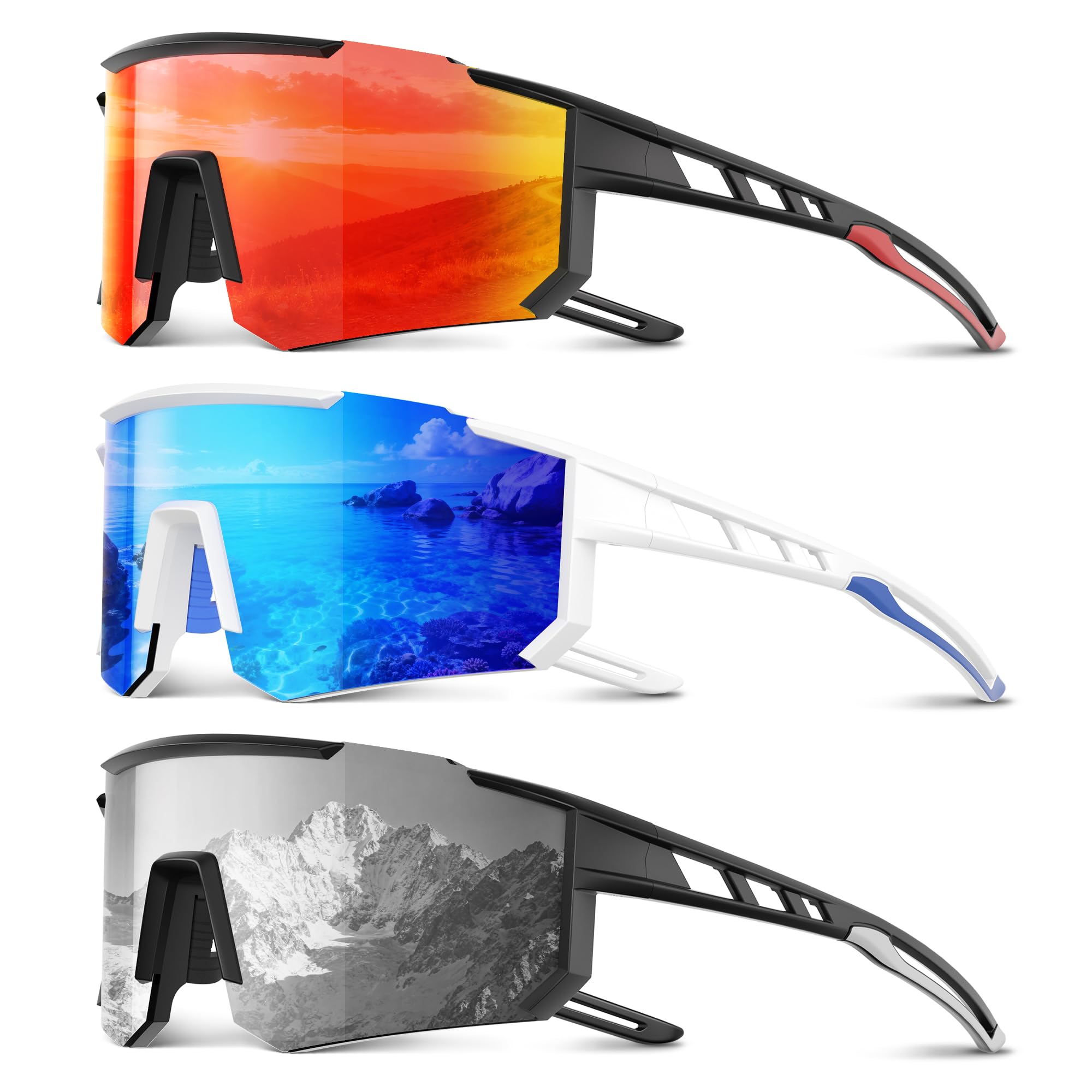 Polarized Sports Sunglasses Men Women for Running Baseball Cycling
