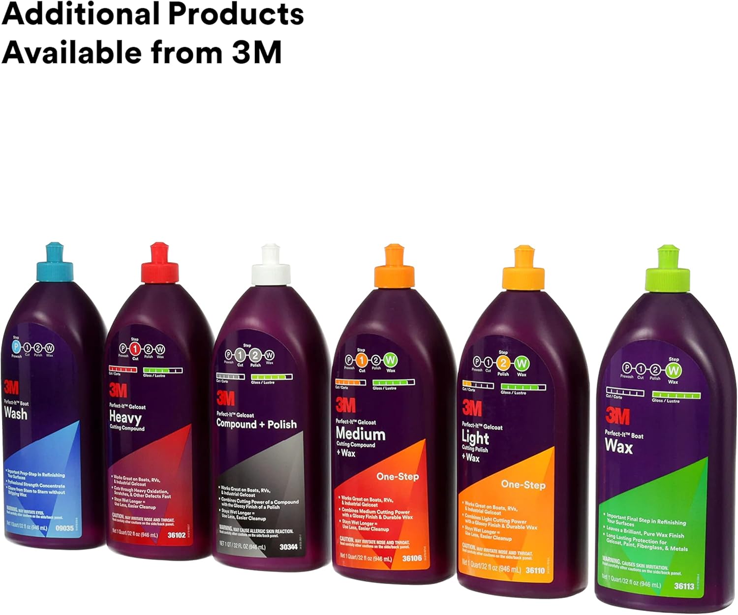 3M Perfect-It Gelcoat Compound + Polish 30344, 1 qt (32 fl oz/946 mL) - Image 9