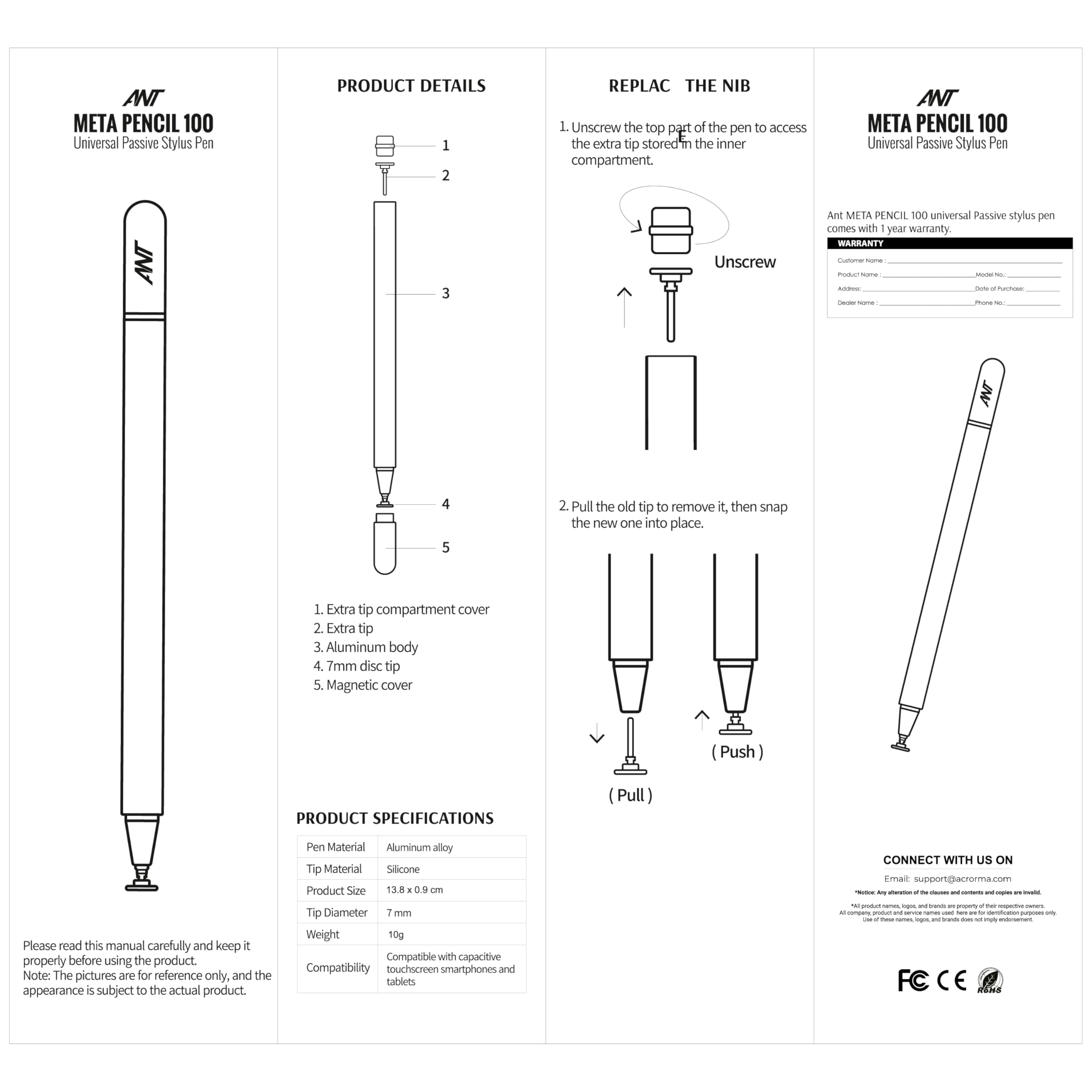 Ant META Pencil Stylus Pen - No Charge! -9
