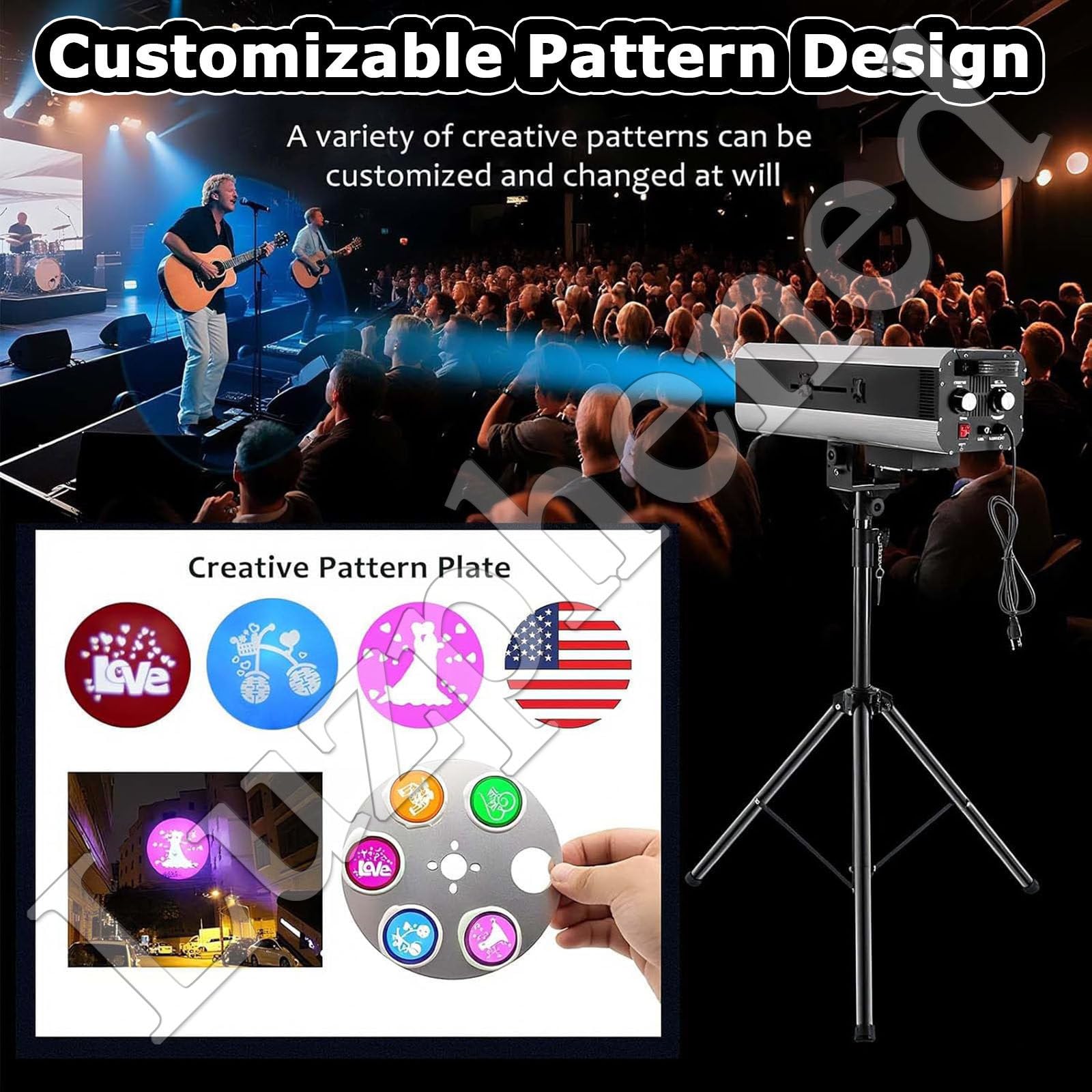 Faro A LED da Palcoscenico da 330W/660W/880W, Faretto A Profilo con Zoom Manuale con apertura regolabile e controllo della temperatura colore, per eventi, teatro, discoteca, feste e spettacoli 660W