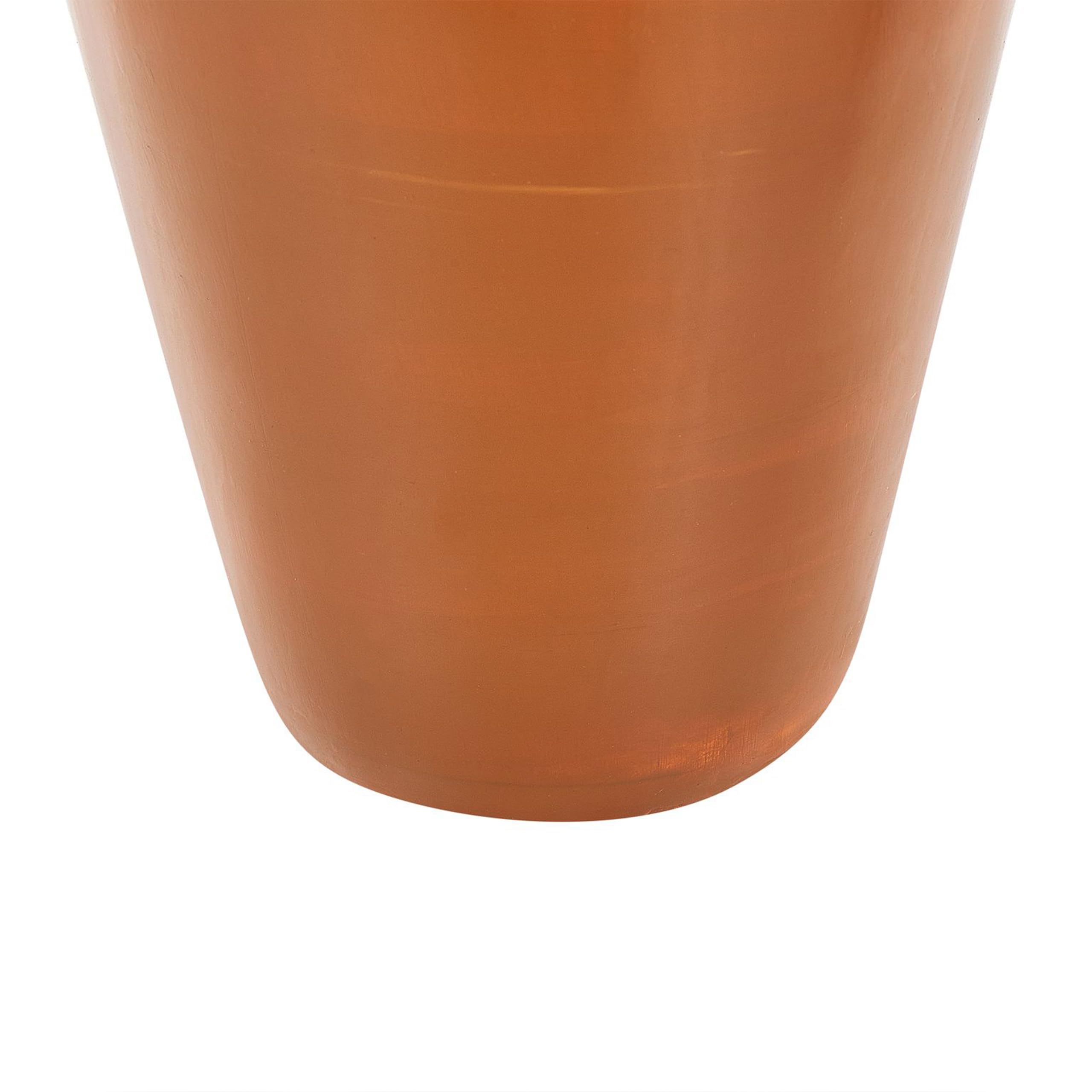 Dekorative Vase aus Terrakotta Handgefertigte Töpferei Orange Karfi