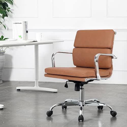 LANDSUN Executive Mid-Back Home Office Swivel Desk Chair with Armrests