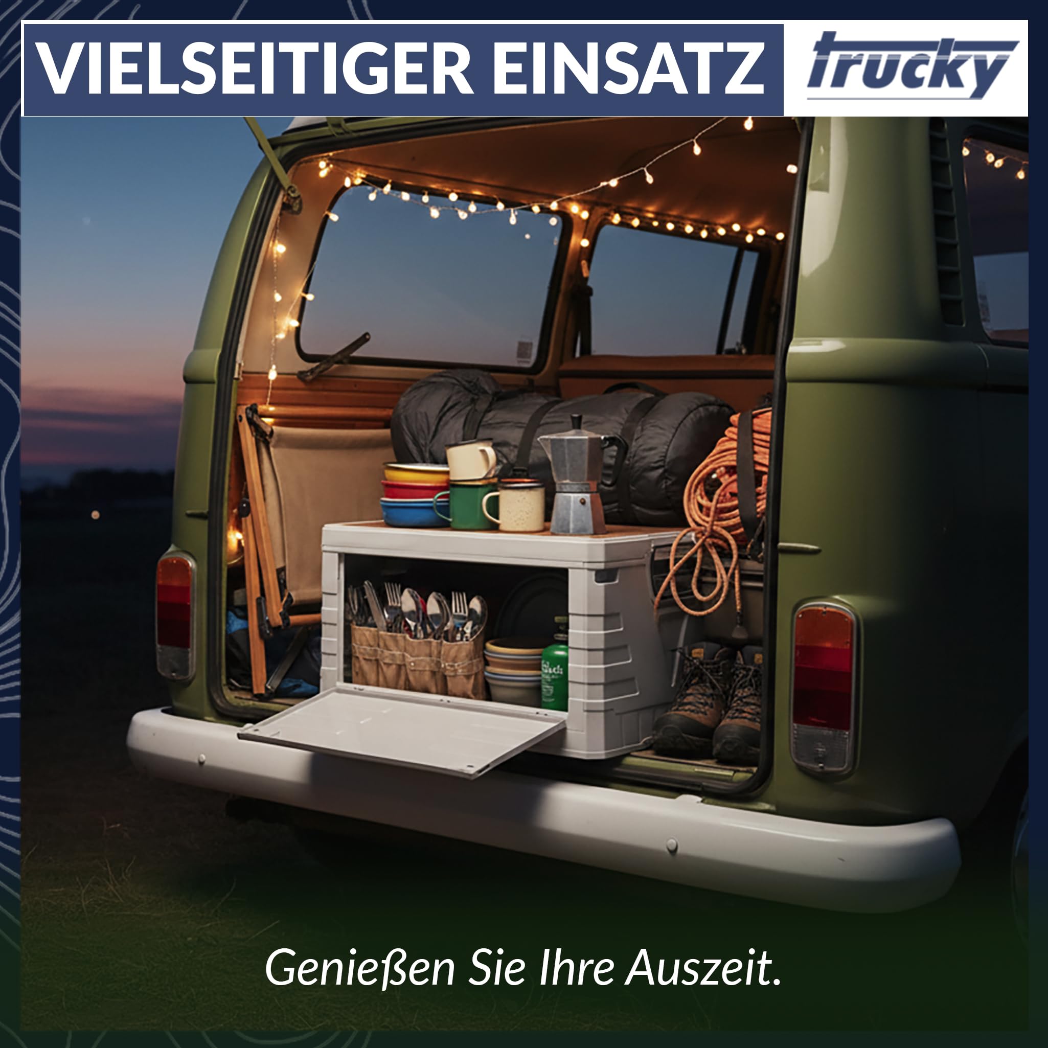 Trucky Storage Box Camping Klappbox Klappkiste Aufbewahrungsbox mit Deckel