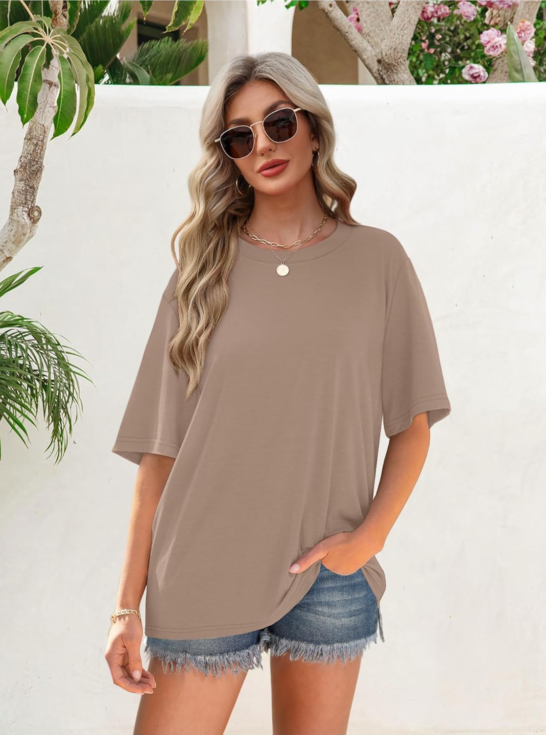 OFEEFAN Summer Tops for Women 2026 Short Sleeve Shirts Dressy Casual Crew Neck Tshirts Fashion - Image 2