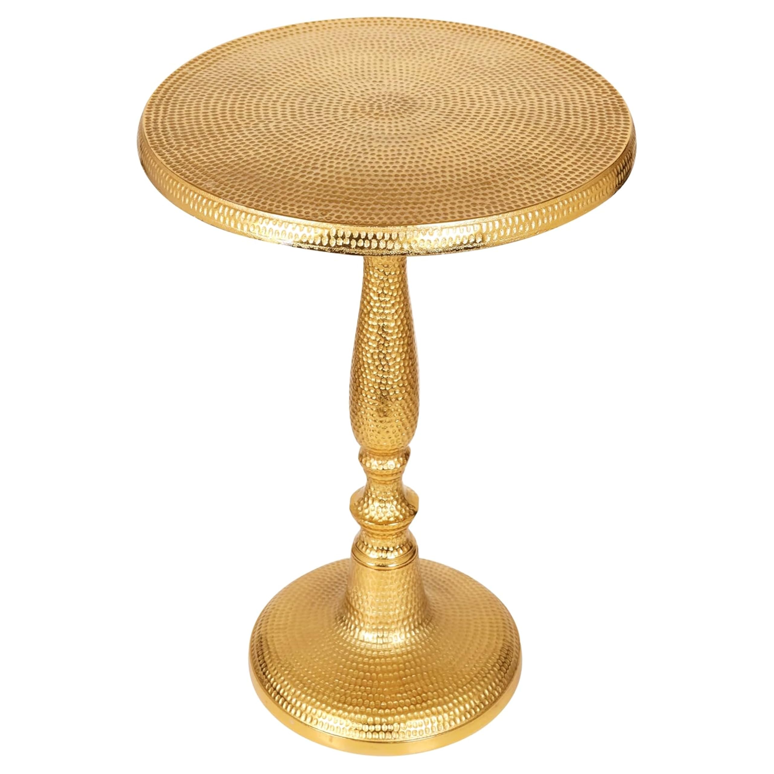CLEENTABLE Gold Metal End Table, Modern Side Table, 15 x 22