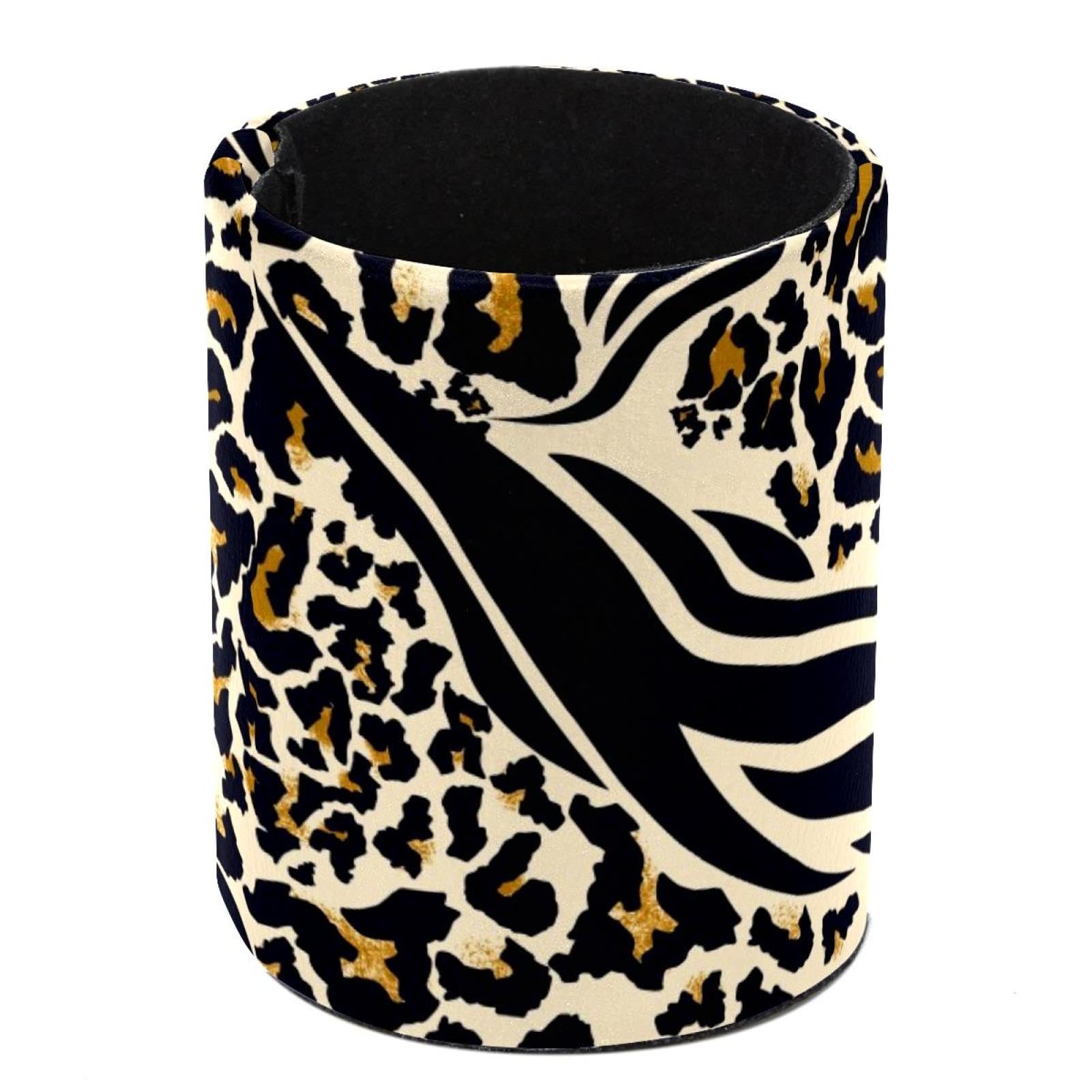 Eslifey Pen Holder Round Pencil Holder for Desk, Leopard Zebra Print Pen Pot Pen Cup Makeup Brushes Holder Stand Display Desk Stationery Organiser for Home Office School