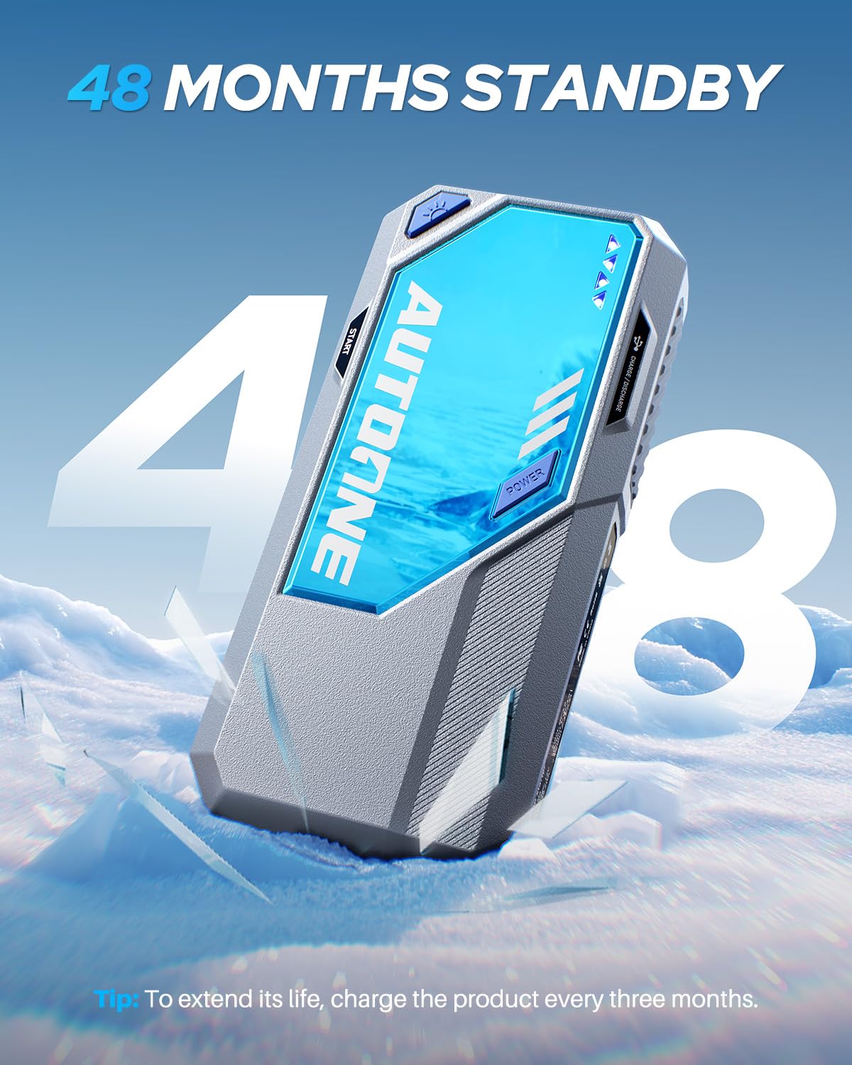 AUTOONE 9500A Car Jump Starter 12V Car Battery Jumper Starter Portable (All Gas/All Diesel) 168W DC Jump Box for Car Battery with Built-in Booster, Type-C Fast Charge & Jumper Cables Jump Pack