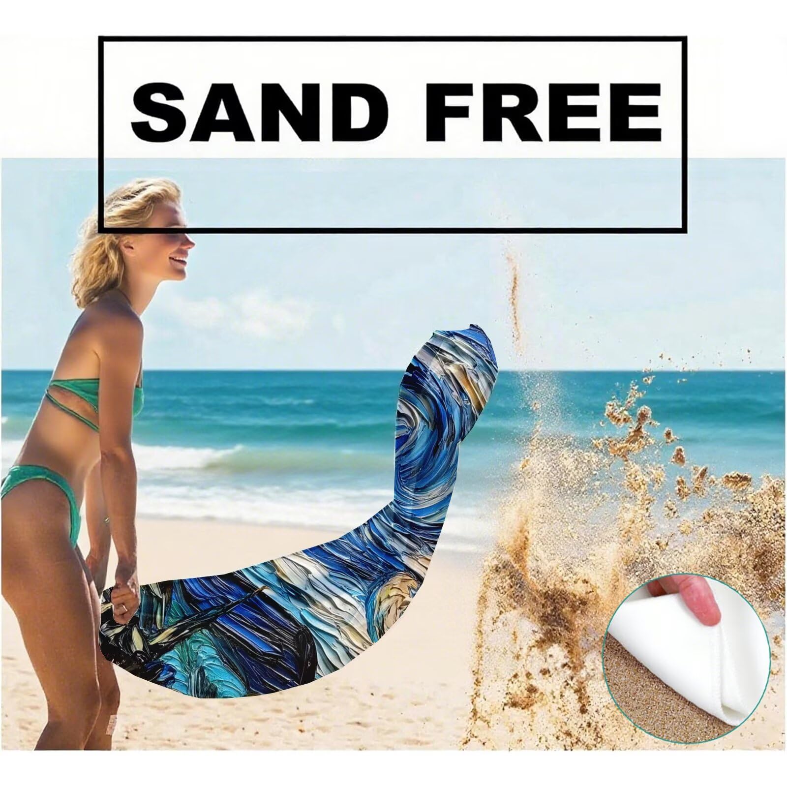 Telo Mare Microfibra, Telo Mare Grande 200 x 100 cm Set da 2, Antisabbia Asciugatura Rapida Assorbente Salvietta da Spiaggia Asciugamano per Palestra Piscina Viaggi Sport Picnic, Cielo stellato Q-724