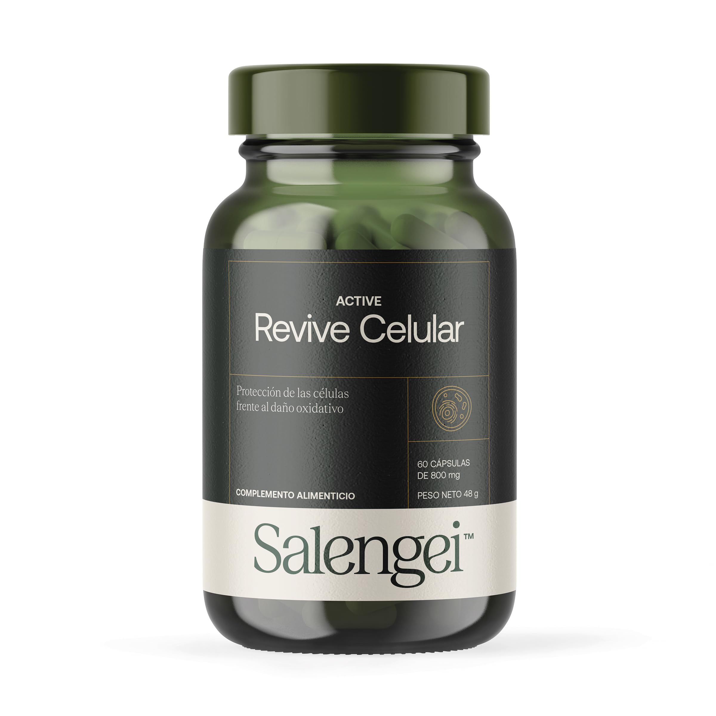 ACTIVE REVIVE CELULAR - Protección de las células frente al daño oxidativo | Fisetina, té verde, curcumina, reishi, resveratrol, quercetina, berberina, CoQ10, vitamina C, PQQ y astaxantina |