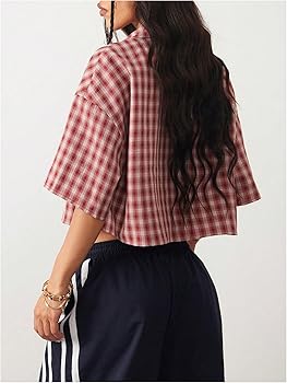CROPPED SHRITS - graph plaid - サイズ０ CROPPED SHRITS - graph plaid - サイズ0