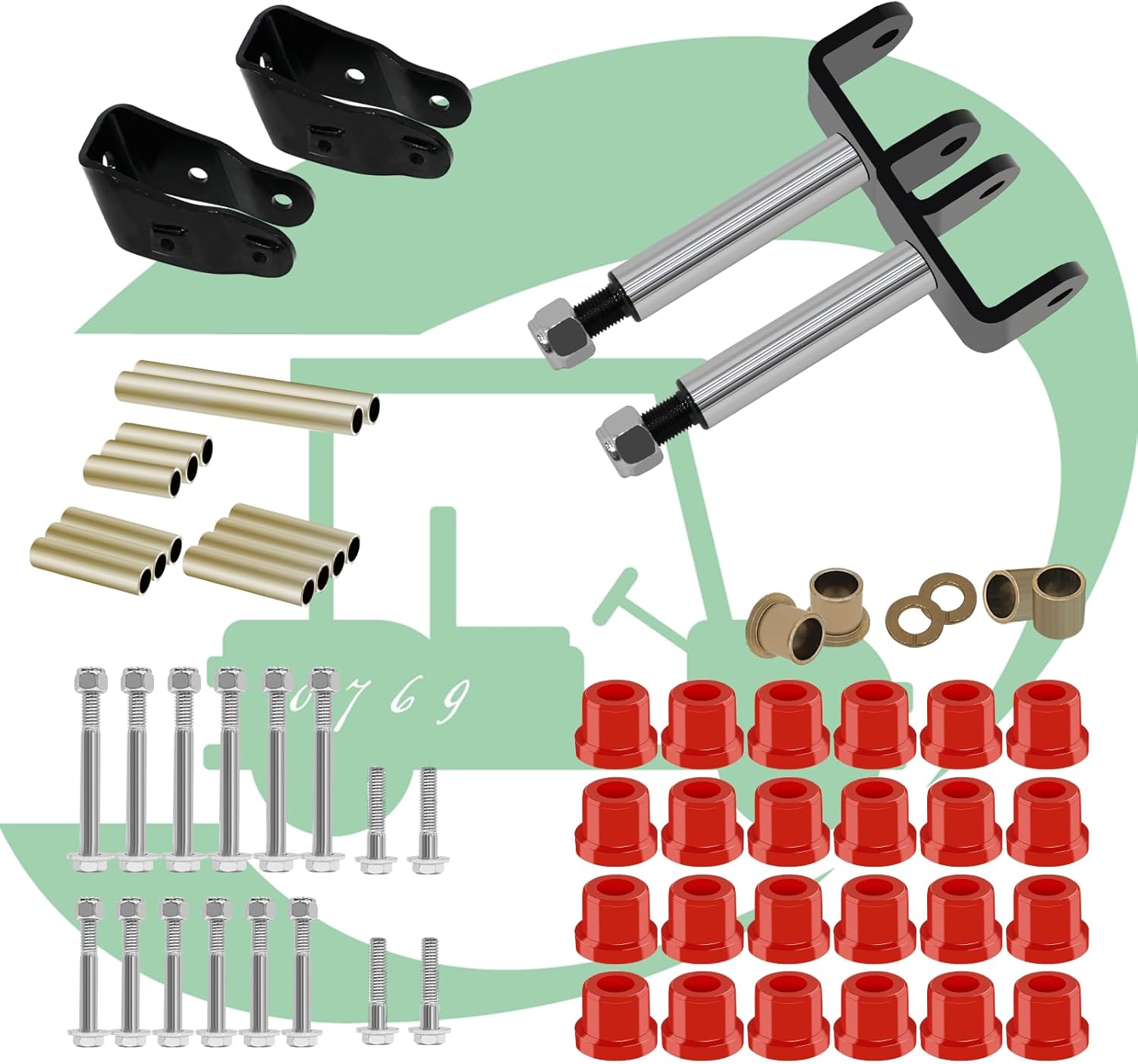 XUANYUDG0769 Golf Cart Club Car Precedent Gas and Electric Deluxe Front End Repair Kits 2004-Up,Red Rubber Sleeve Bushing Kits