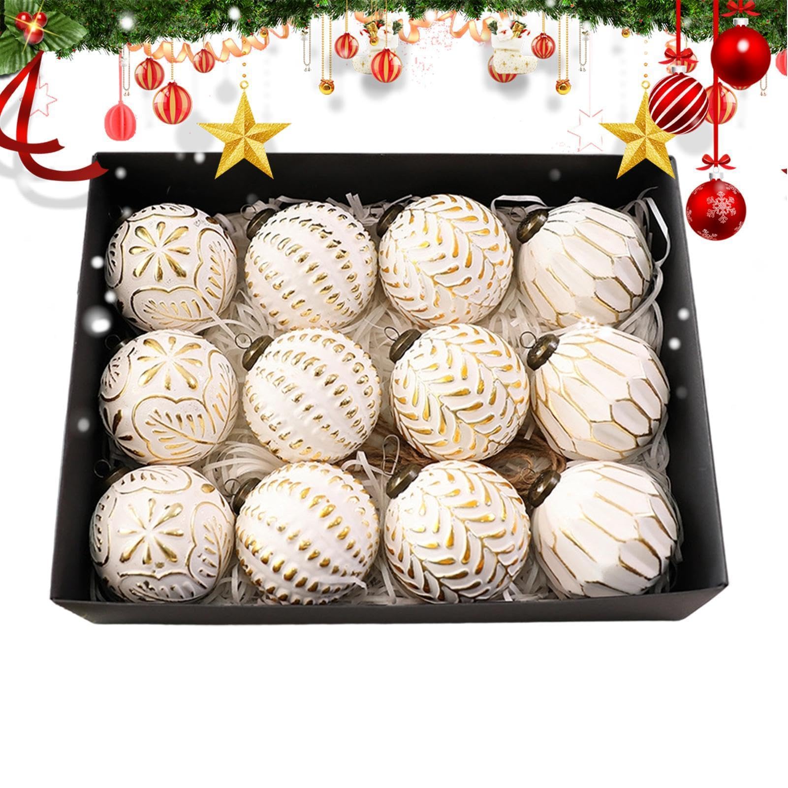 Bolas de Navidad Pack De 12 Piezas Colgante Vintage para Colgar