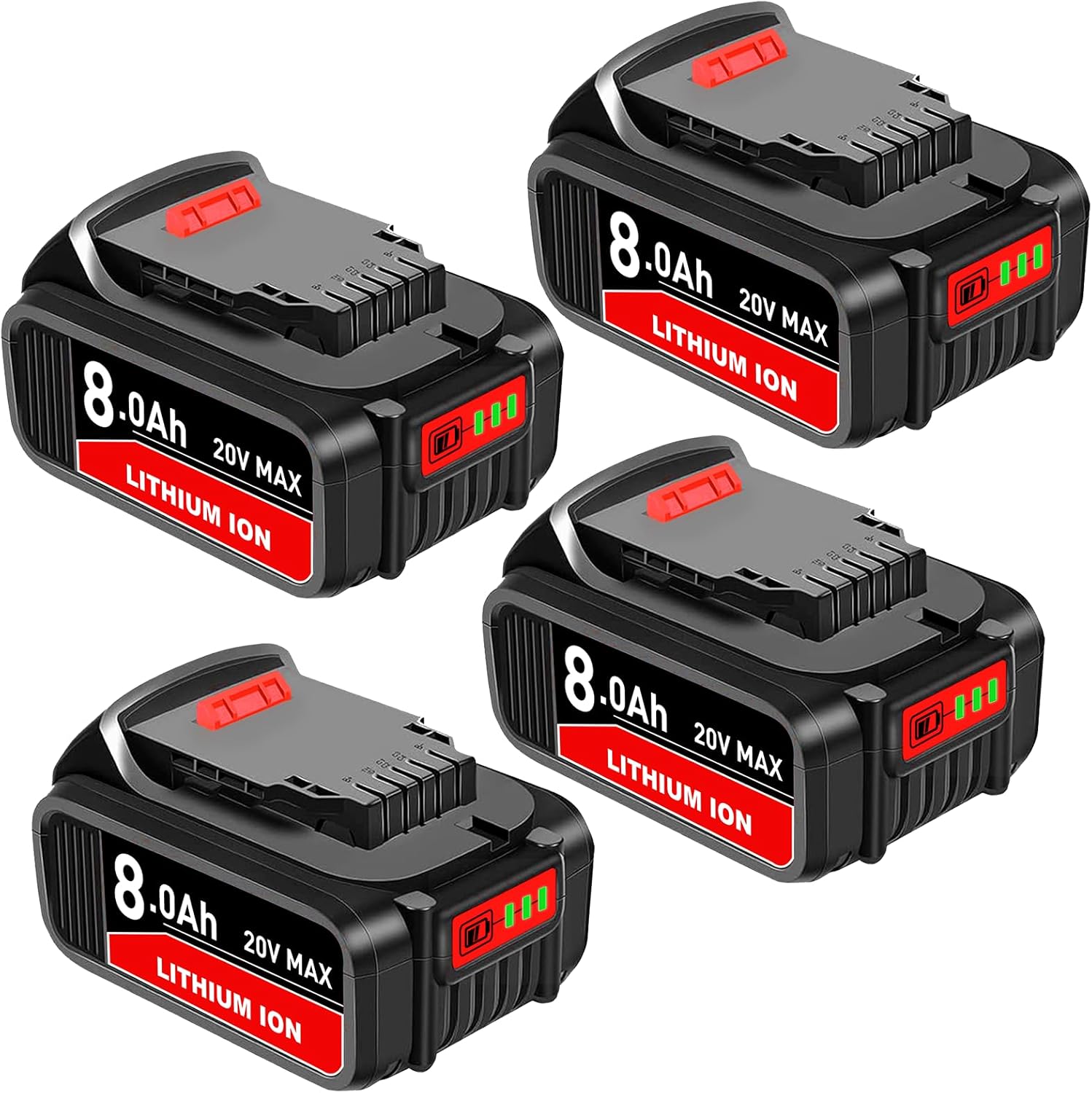 8.0Ah Lithium Battery Replacement for Dewalt 20V Battery Compatible with Dewalt 20V Battery DCB200 DCB203 DCB204 DCB206 DCB202 DCB210 Series Power Tools (04)