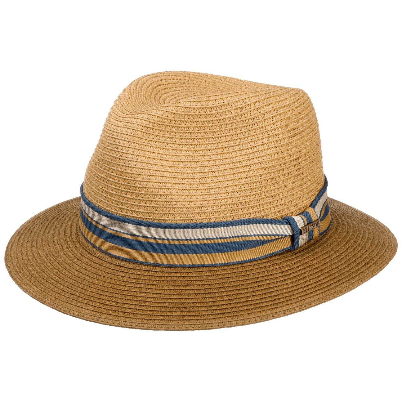 Stetson Chapeau en Paille Romaro Toyo Femme/Homme - Traveller D'Ete de Plage avec Ruban Gros Grain Ete Printemps-ete - M (56-57 cm) Marron