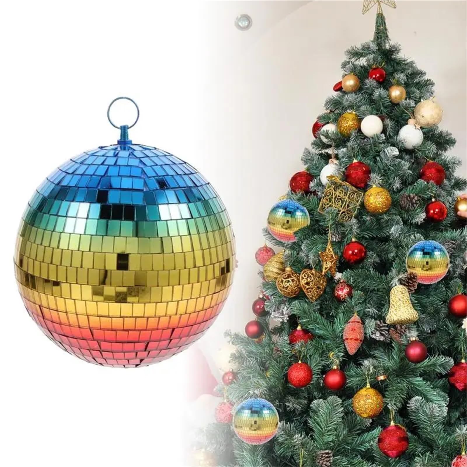 Dekoracja imprezowa lustrzanej kuli dyskotekowej, Dyskotekowa kula lustrzana 15cm/20cm Obrotowa szklana(15cm)