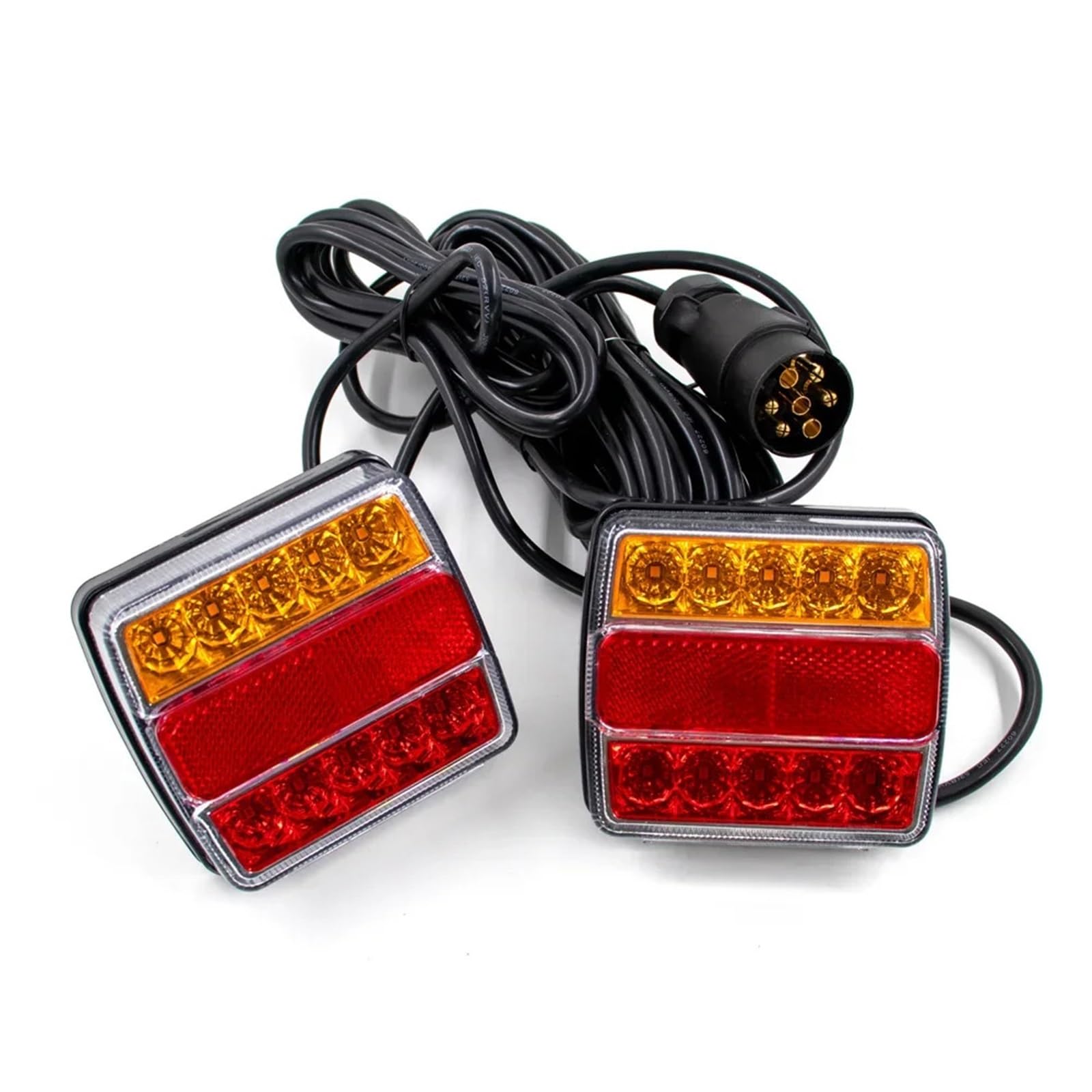 Eclairage Plaque Immatriculation Etanche 12V 1Set 7 Pin 10m Fanale Posteriore di Traino Rimorchio Universale Luce Stop del Freno Targa Riflettore Impermeabile