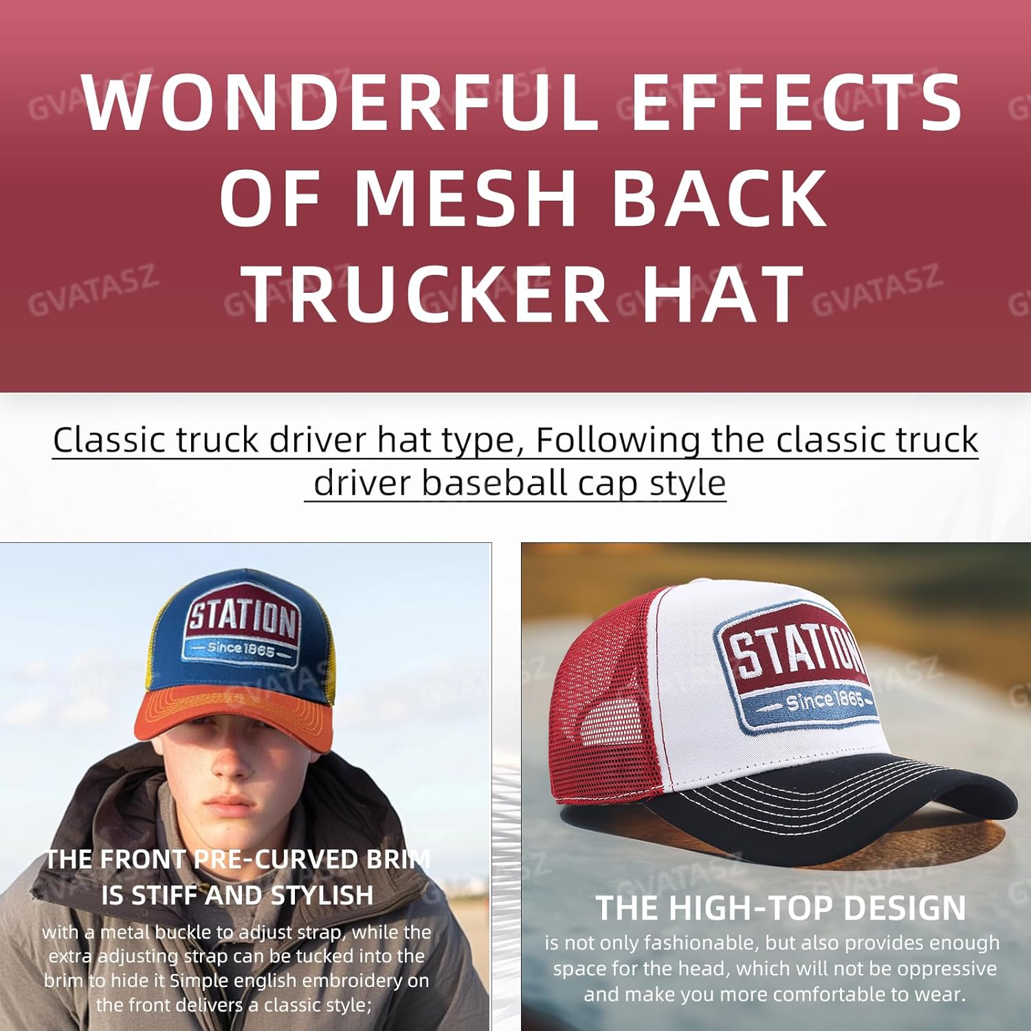 Fashion Structured Mesh Back Trucker Cap Breathable Baseball Caps Adjustable Snapback Hats for Men Hip Hop Umpire Hat - Image 6