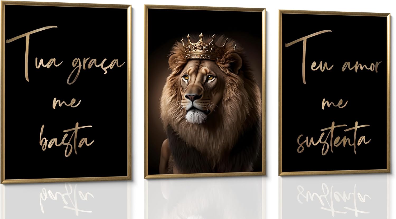 3Pcs Framed Leopard Theme Wall Art Canvas Set Featuring Fashion Tulips Roaring Leopard Canvas and Heart Cards Paintings Posters Prints Pictures for Living Room Bedroom Home Wall Decor Decoration