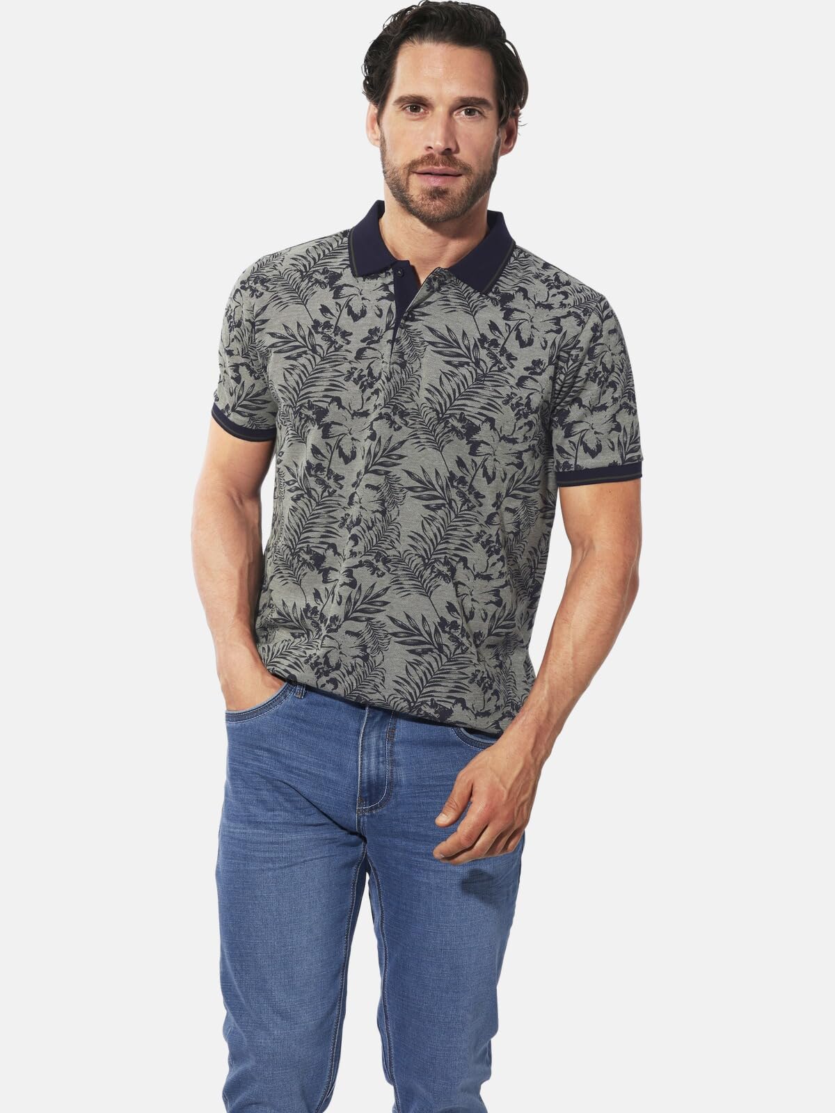 BABISTA Herren Poloshirt Duitezzi | floral gemustert, mit Polo-Kragen, Männer Freizeit-Shirt mit Muster, aus 100% Baumwolle, Hawaii-Hemd, große Größen XL